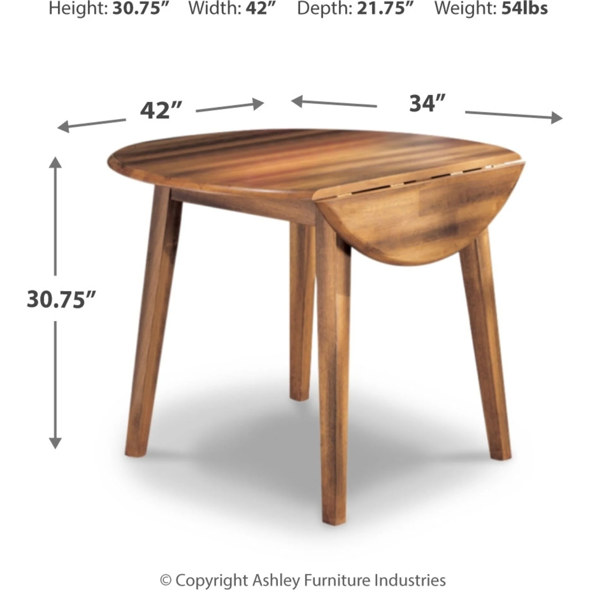 Berringer Drop Leaf Table - Rustic Brown - (D199-15) - Image 5
