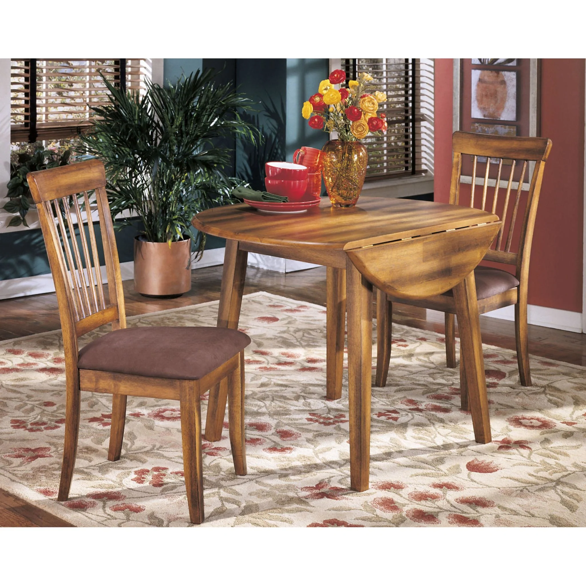 Berringer Drop Leaf Table - Rustic Brown - (D199-15) - Image 9