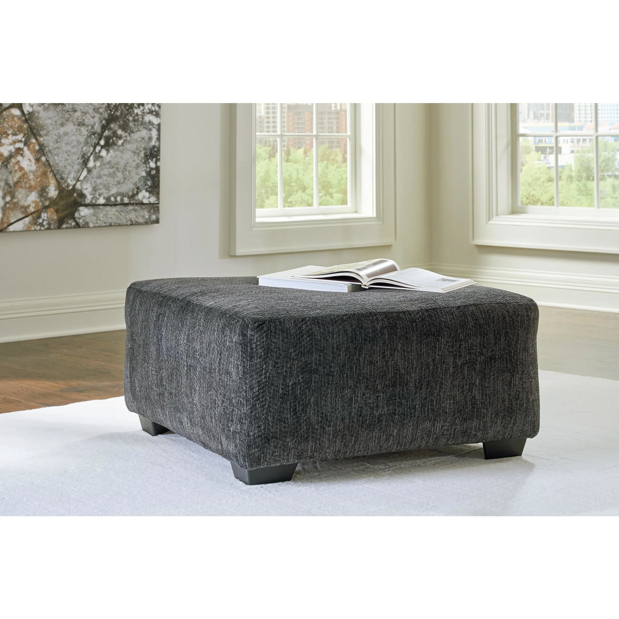 Biddeford Oversized Accent Ottoman - Ebony - Image 4