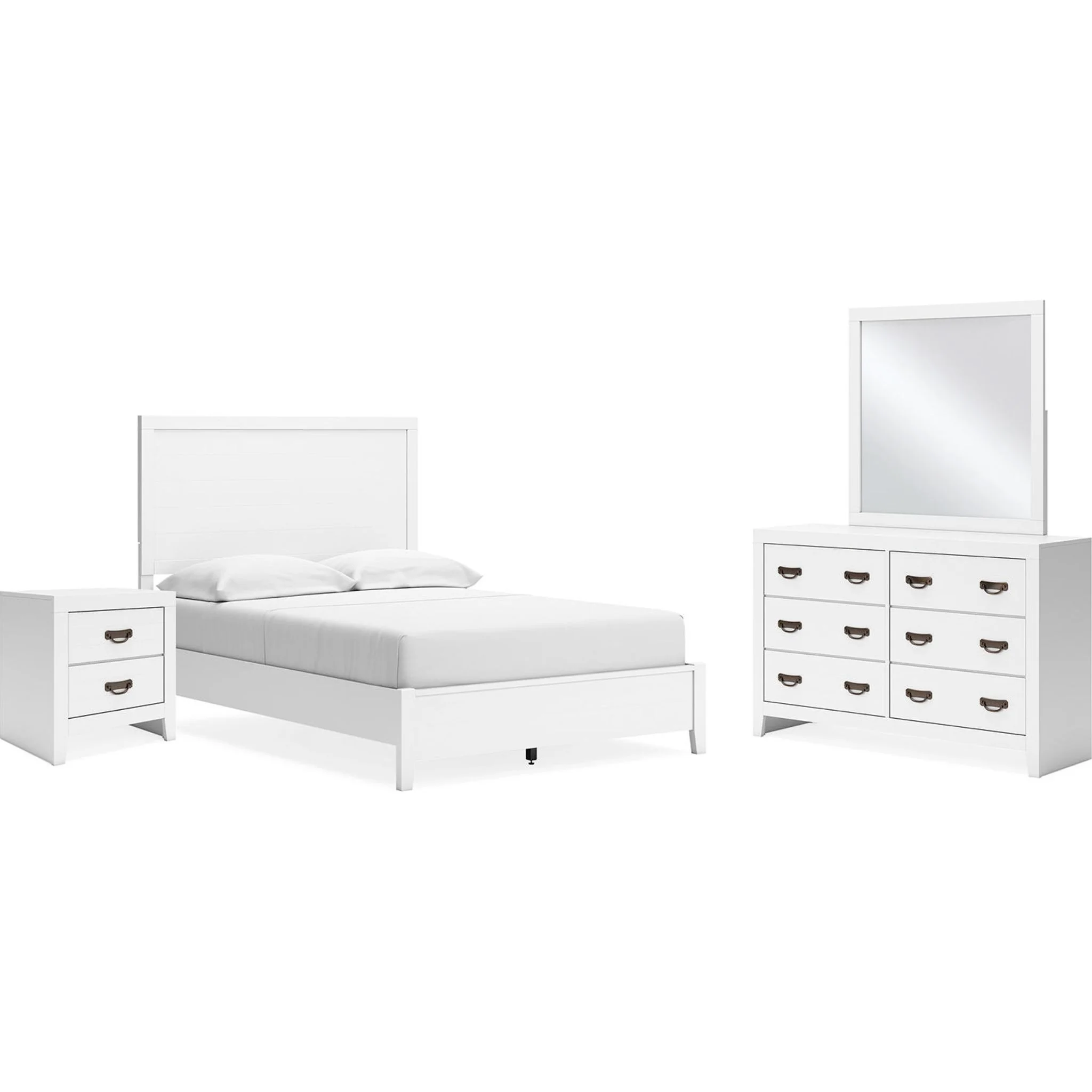 Binterglen 6 Piece Full Panel Bedroom - White - Image 2