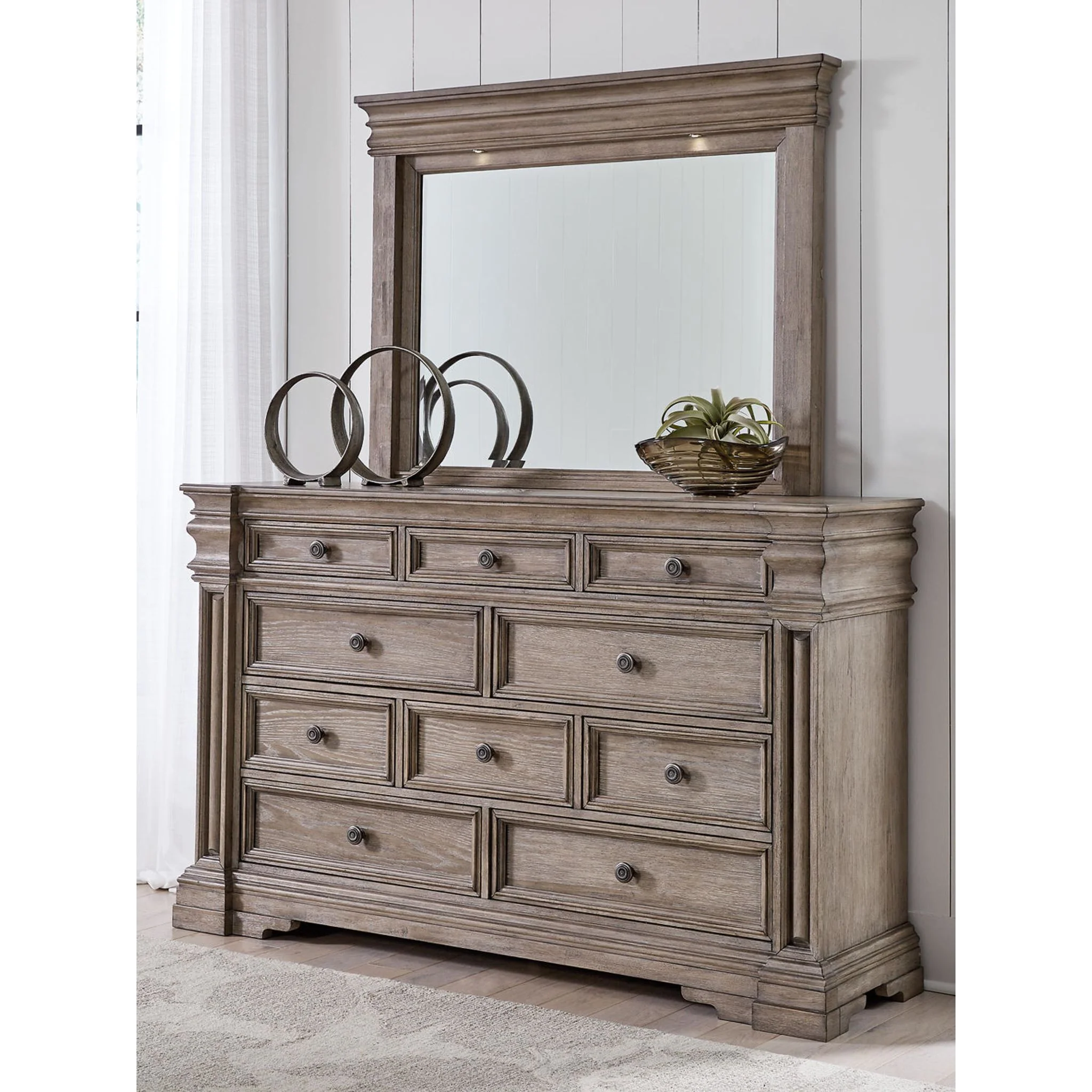 Blairhurst 6 Piece King Panel Bedroom - Light Grayish Brown - Image 2