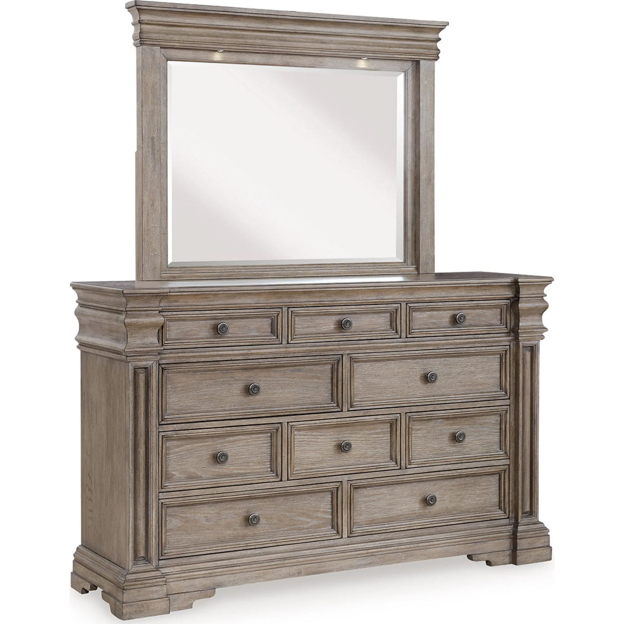 Blairhurst 6 Piece King Panel Bedroom - Light Grayish Brown - Image 3