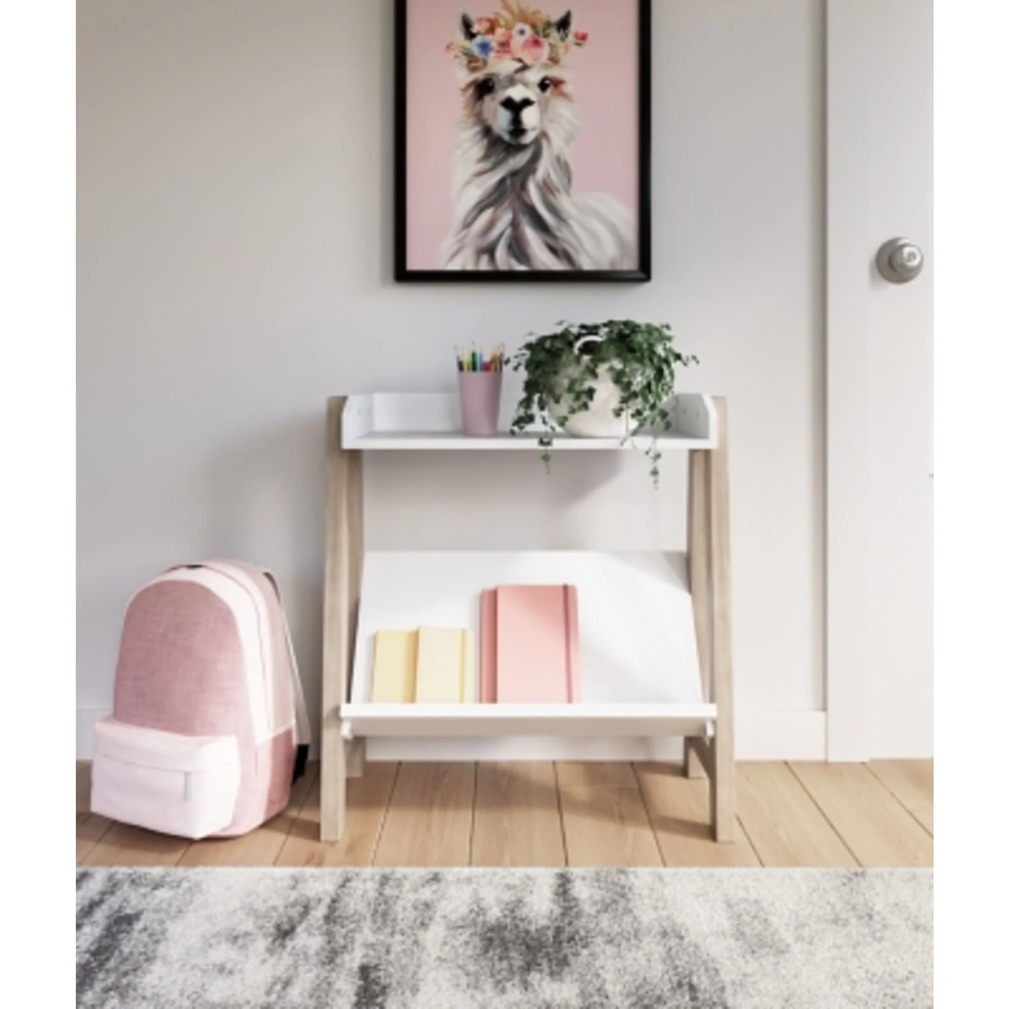 Blariden Bookcase - White/Tan - Image 2