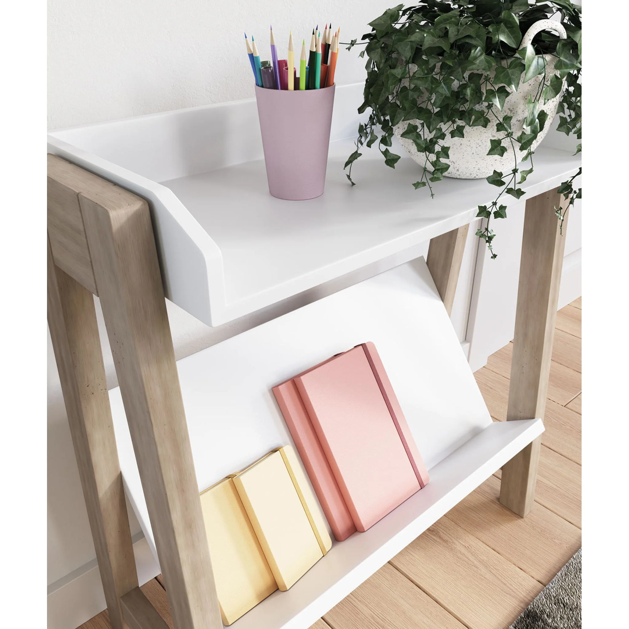 Blariden Bookcase - White/Tan - Image 5