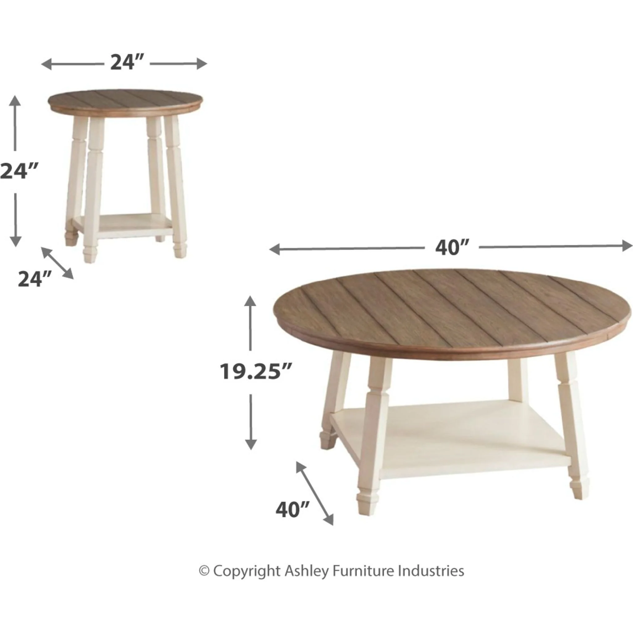 Bolanbrook 3 Pack Tables - Two-tone - Image 3