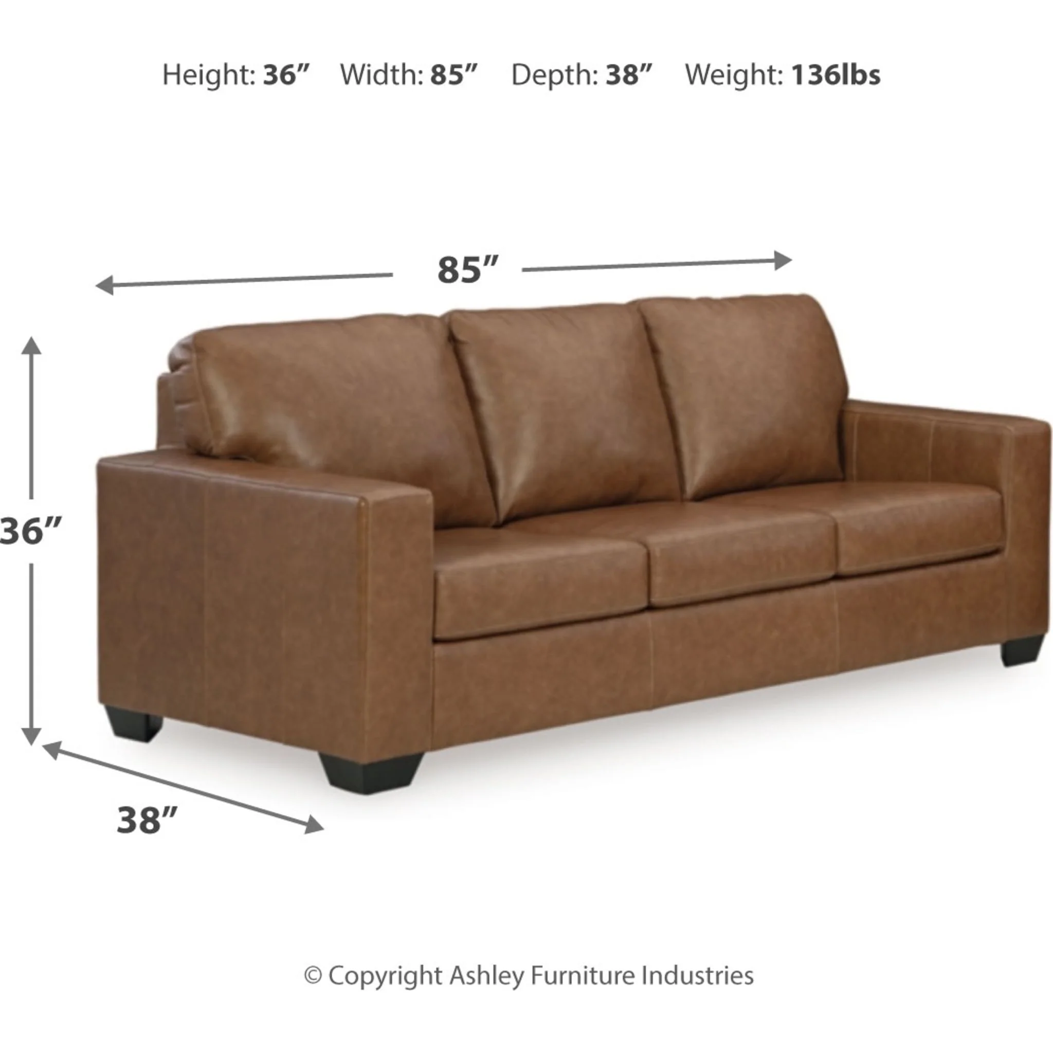 Bolsena Sofa - Caramel - Image 7