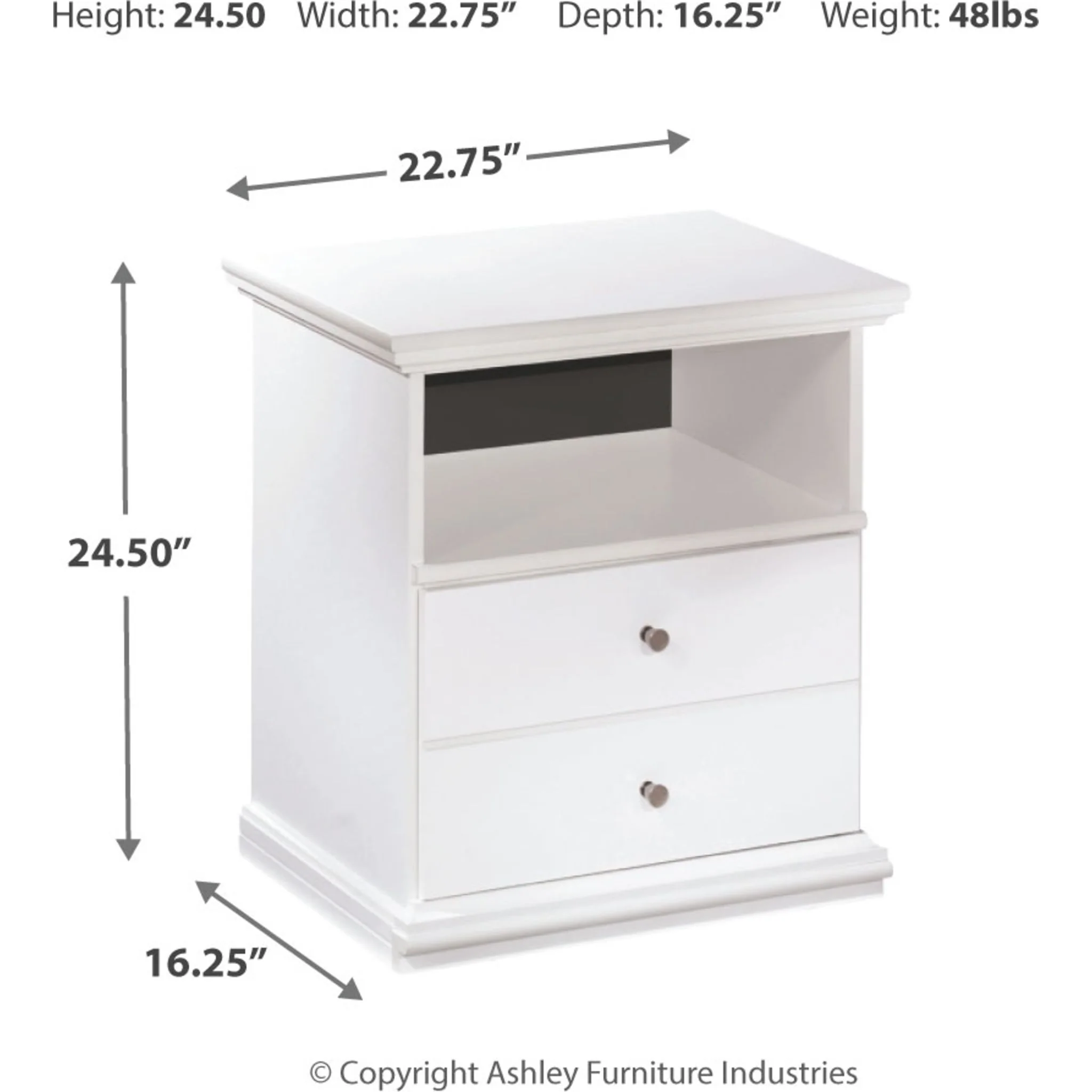 Bostwick Shoals One Drawer Nightstand - White - Image 4