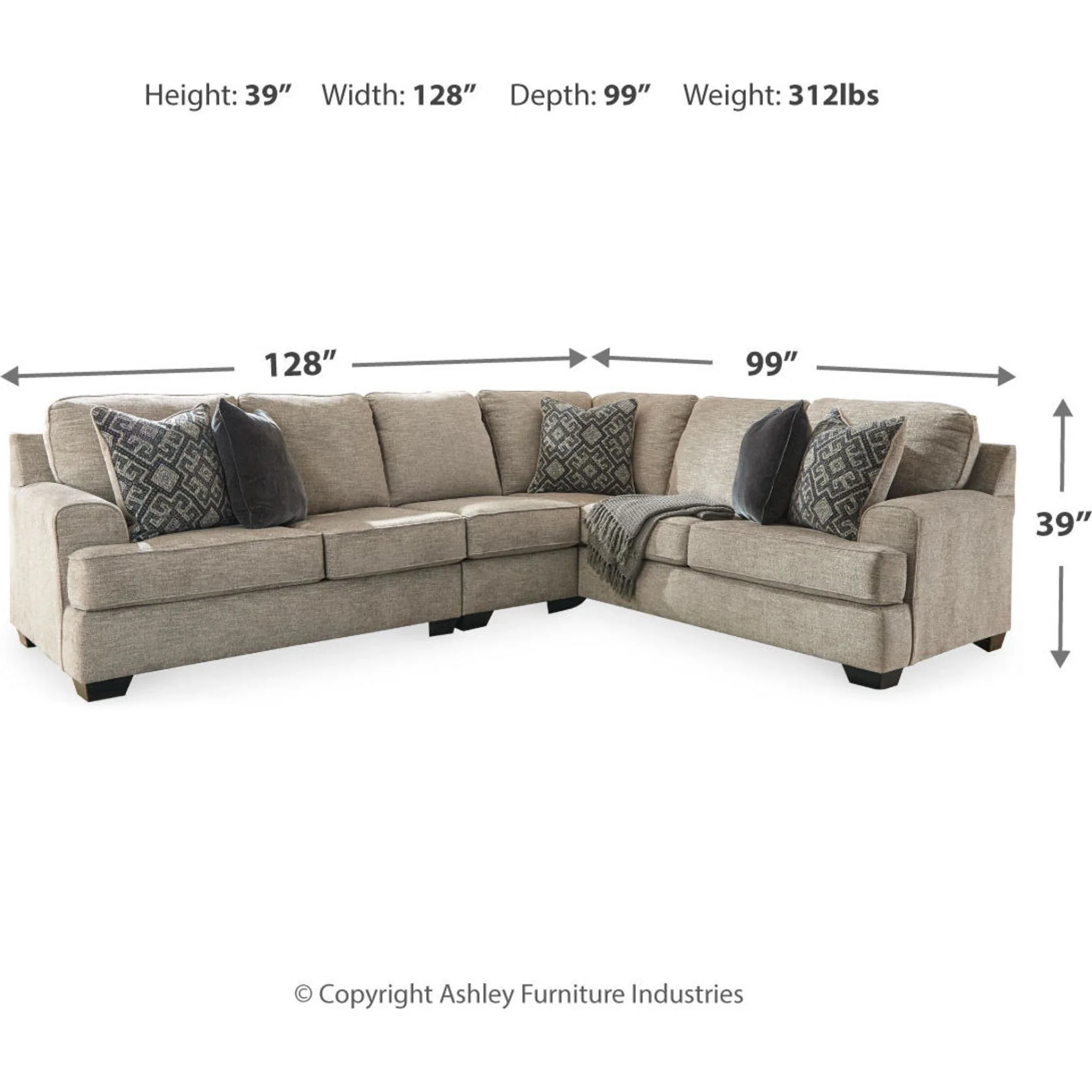 Bovarian 3 Piece Sectional - Image 12