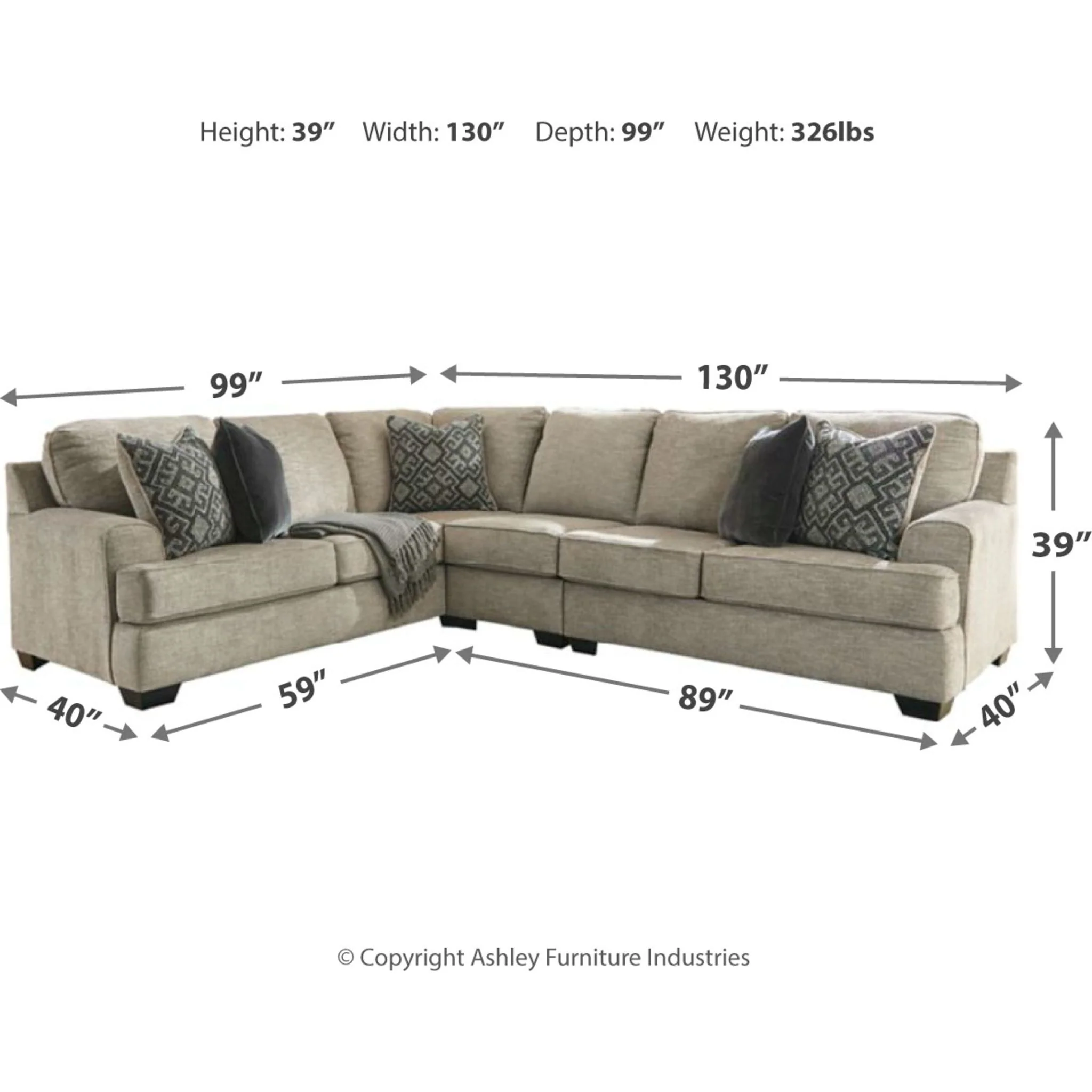 Bovarian 3 Piece Sectional - Image 24