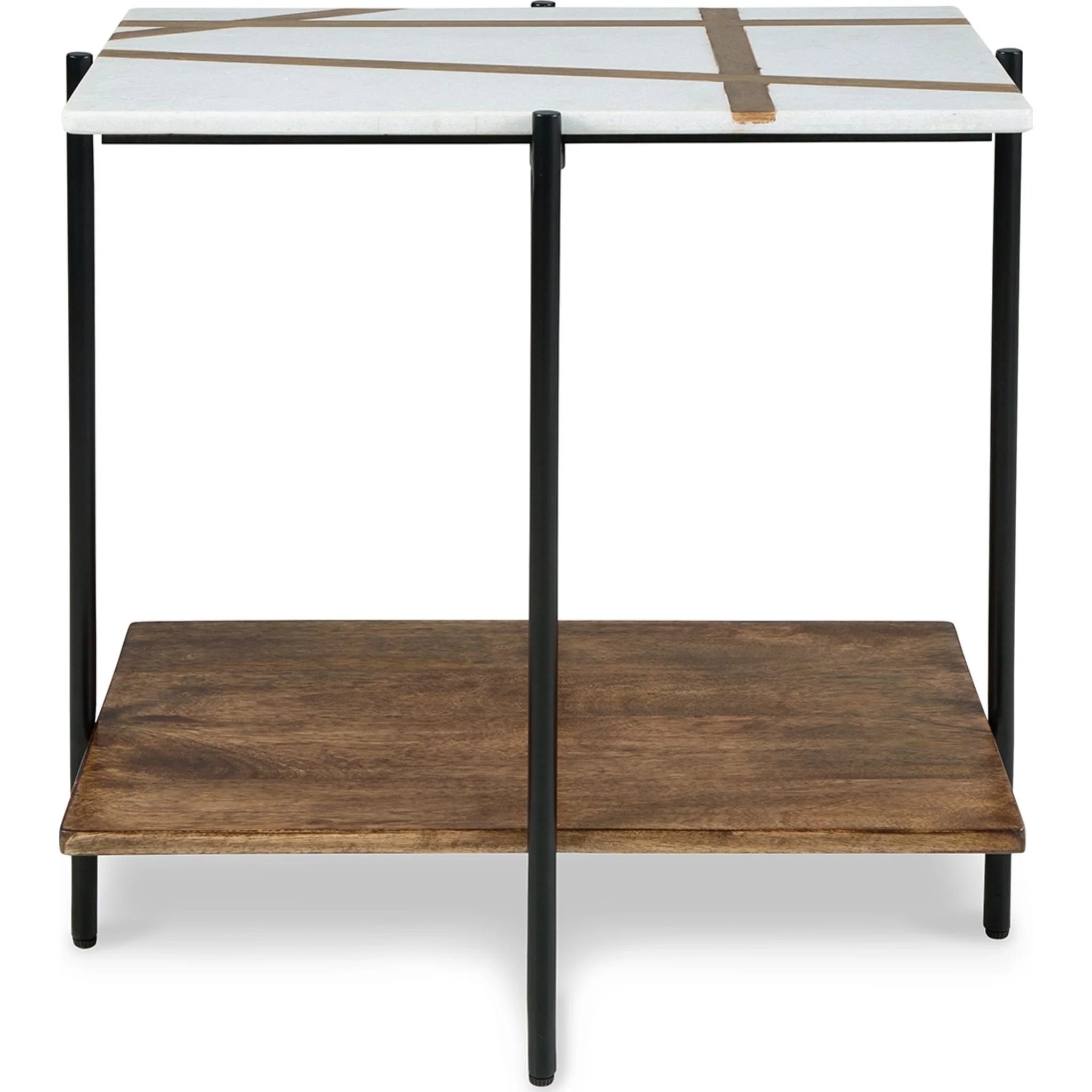 Braxmore Accent Table - White/Light Brown - Image 3