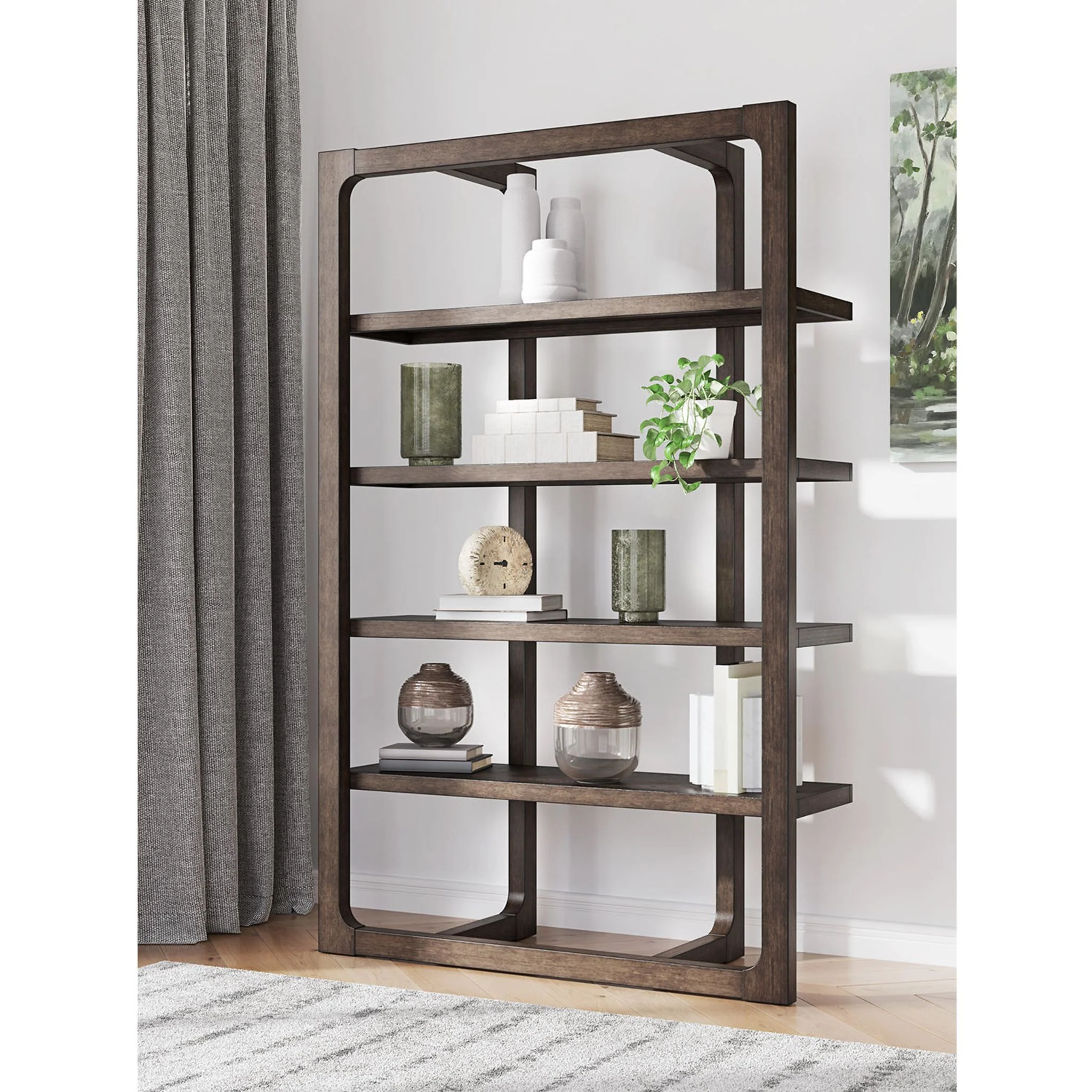 Breckington Bookcase - Dark Brown - Image 2