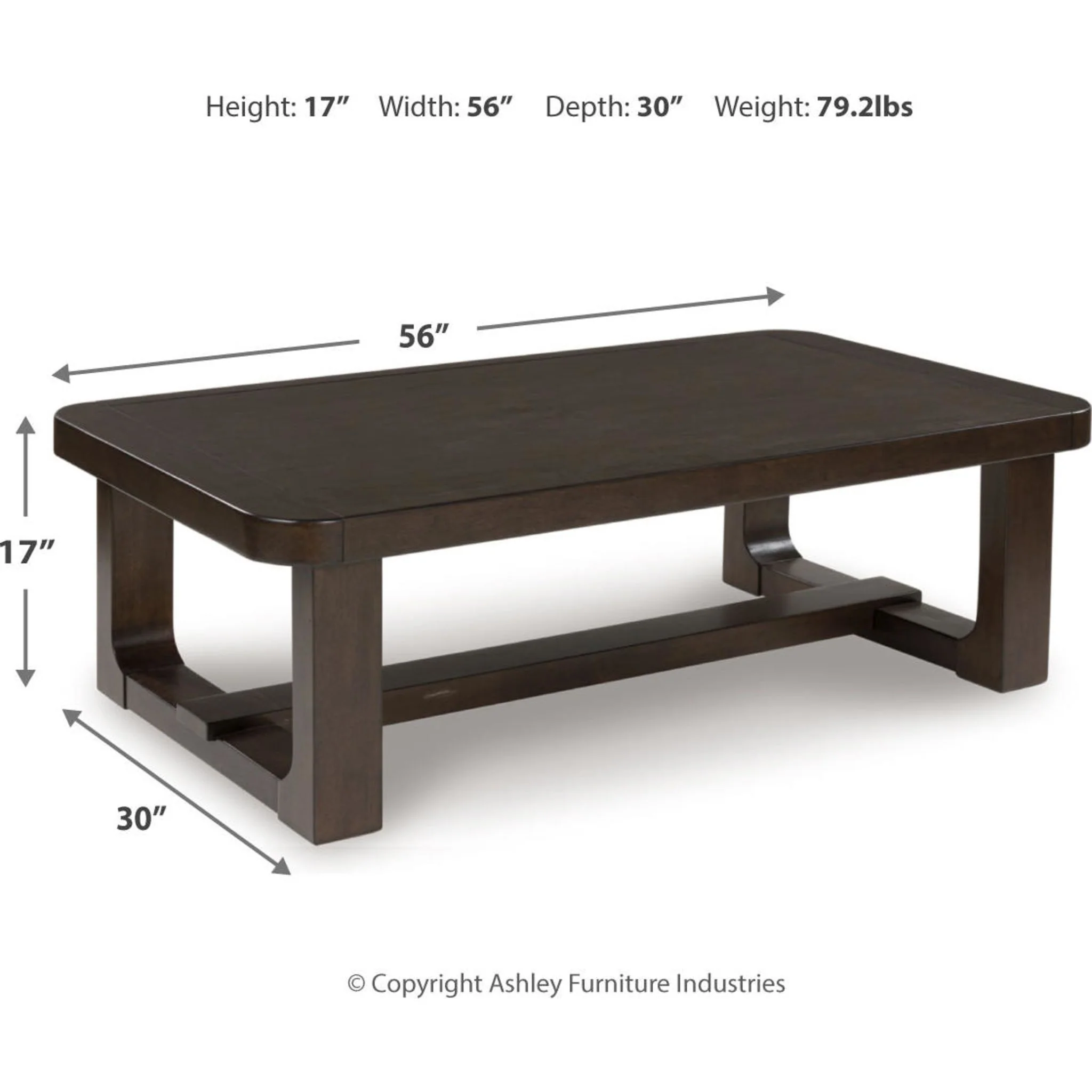 Breckington Coffee Table - Dark Brown - Image 3