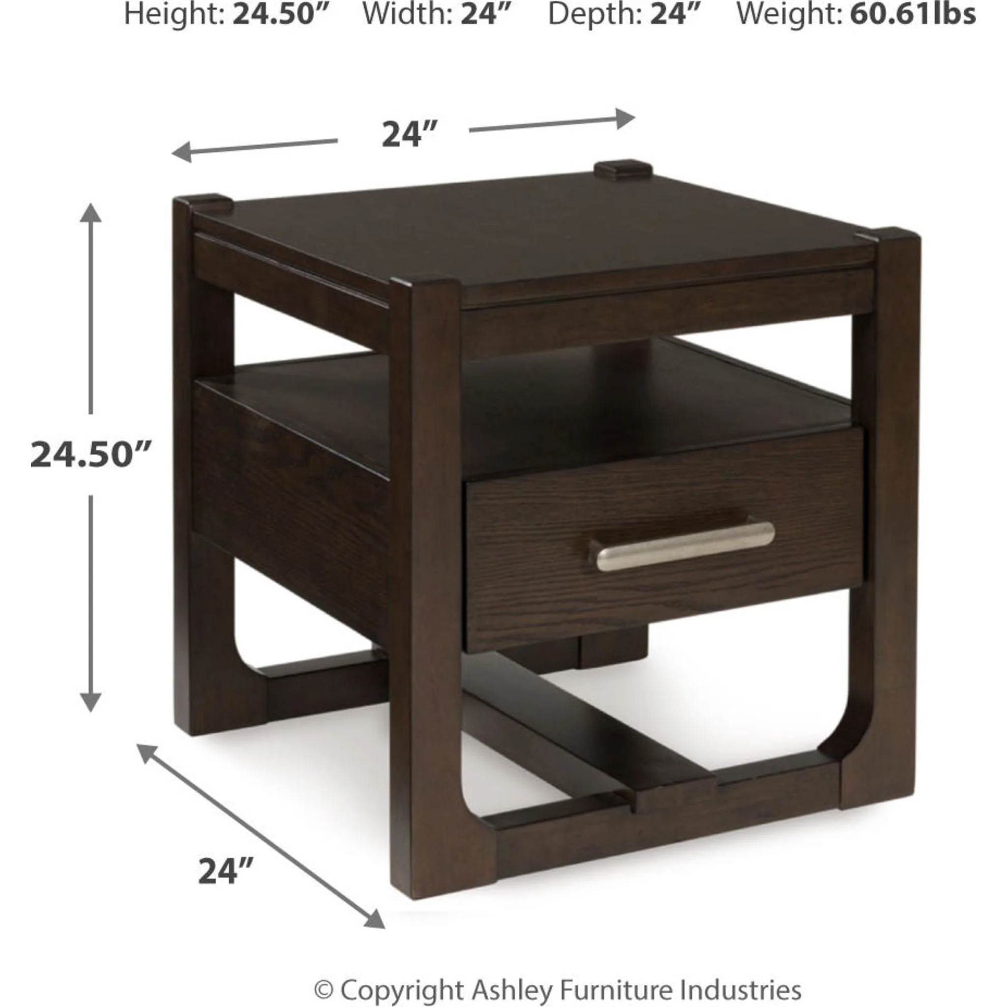 Breckington End Table - Dark Brown - Image 3