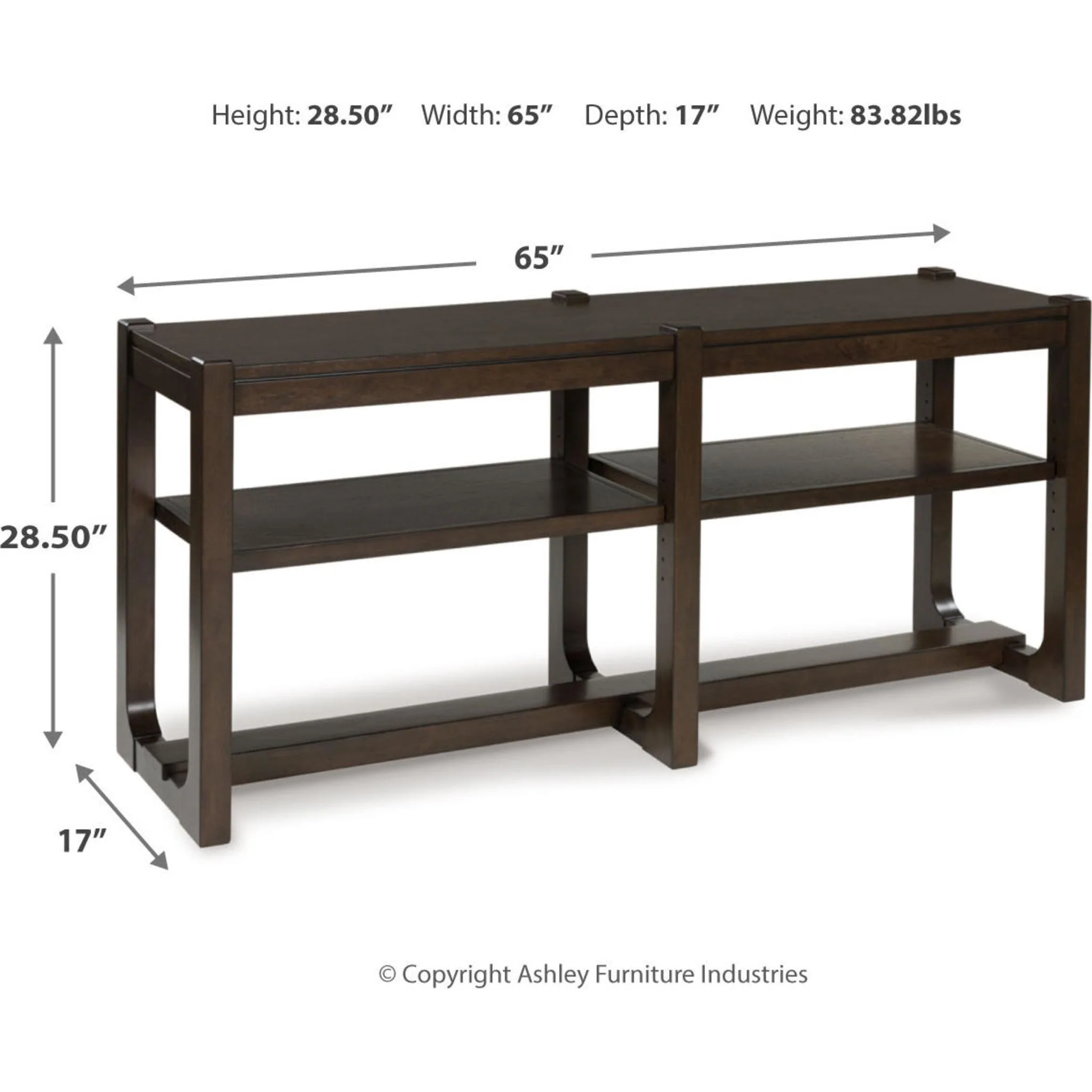 Breckington Sofa Table - Dark Brown - Image 3