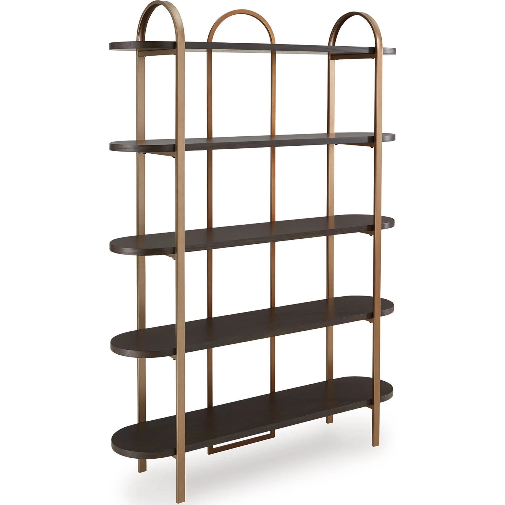 Brentmour Bookcase - Brown/Gold Finish - Image 4