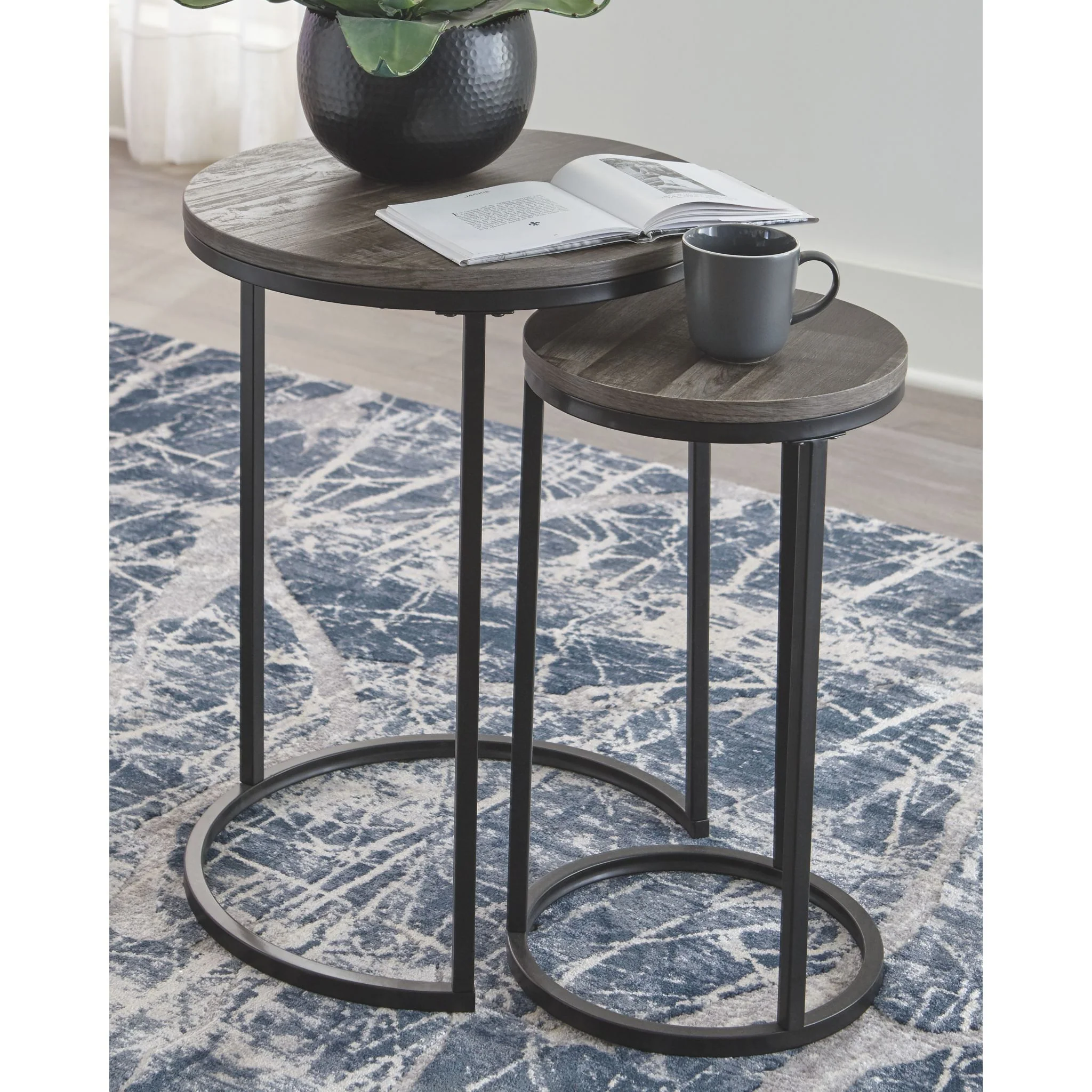 Briarsboro Accent Table (Set of 2) - Gray/Black - Image 2