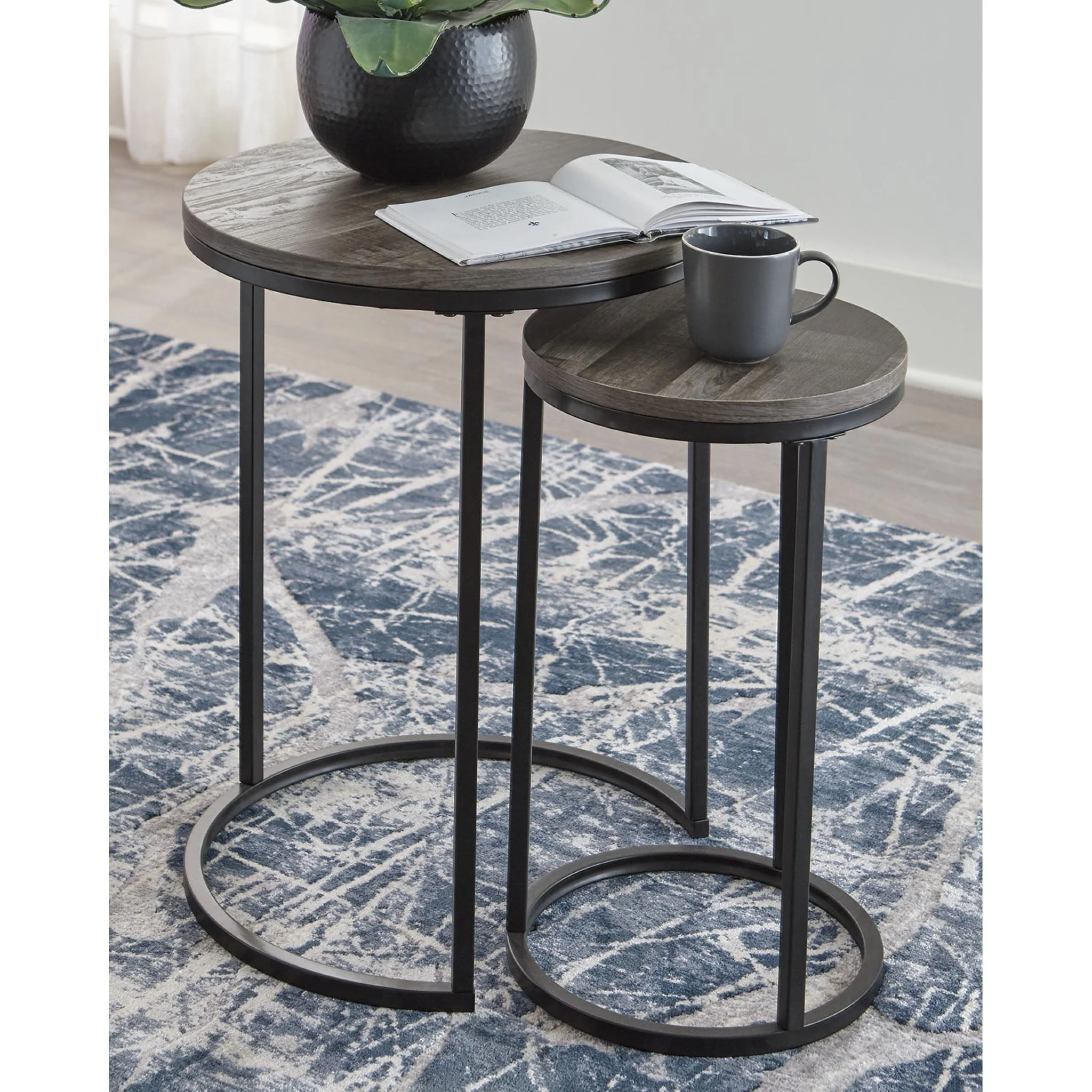 Briarsboro Accent Table (Set of 2) - Gray/Black - Image 7