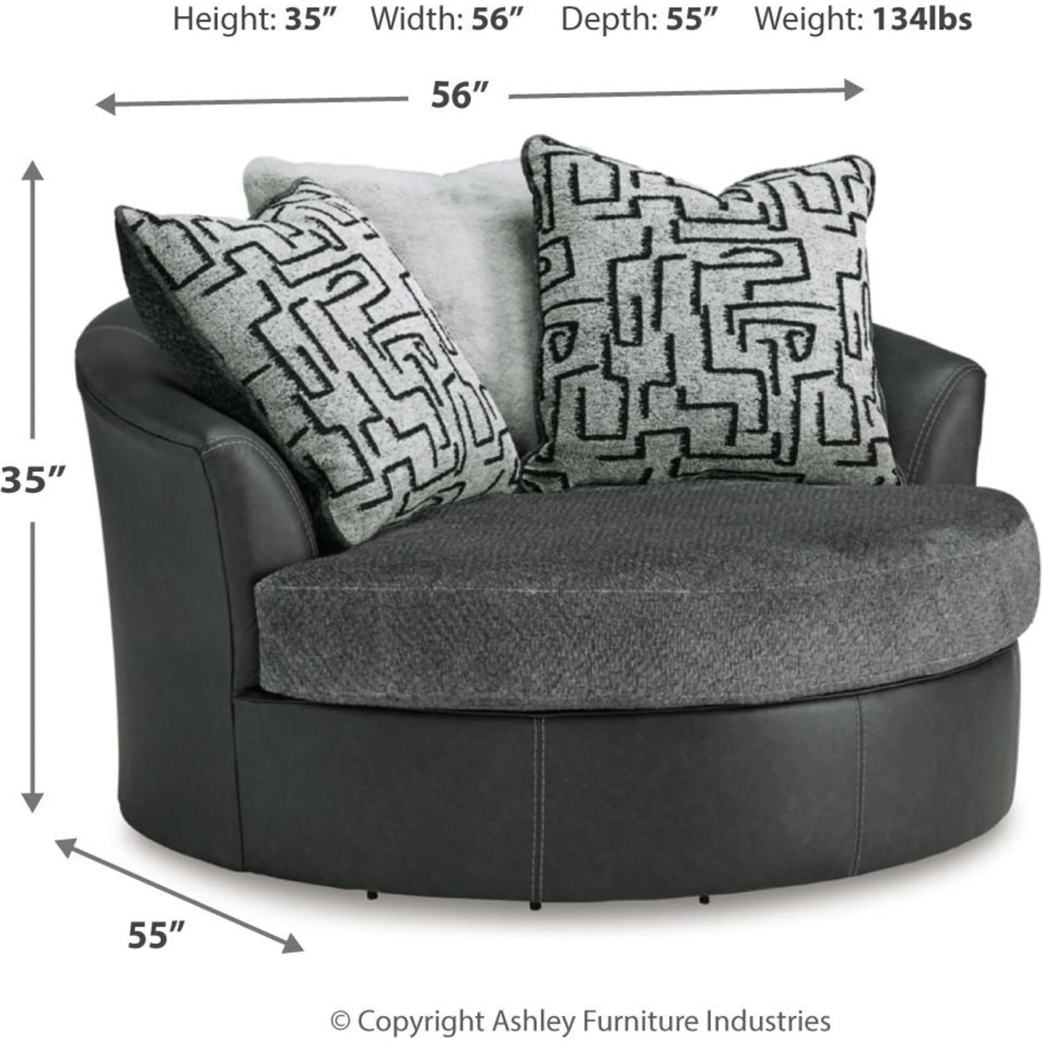 Brixley Pier Swivel Chair - Graphite - Image 3