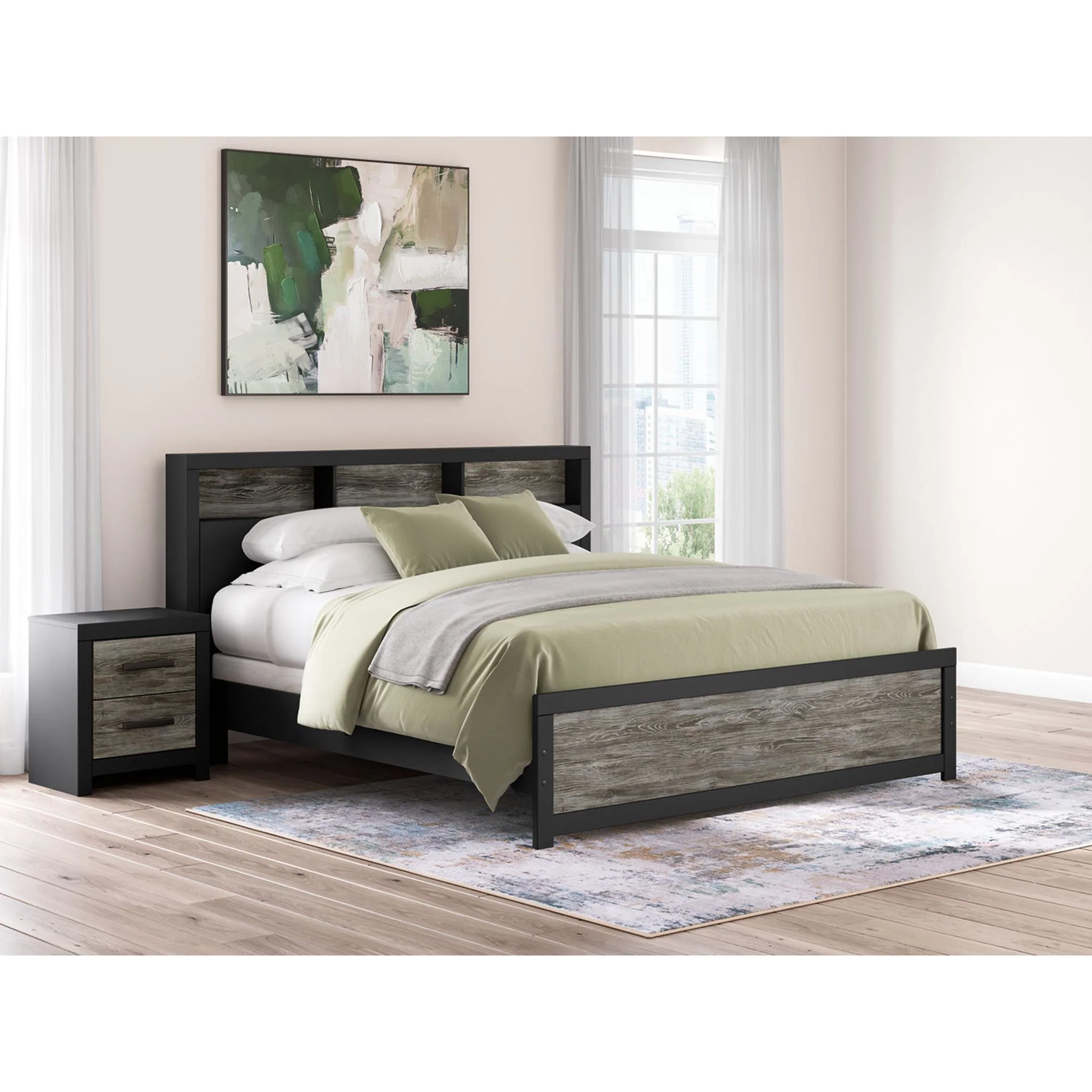 Broachmyn King Bookcase Bed - Black/Gray - Image 8