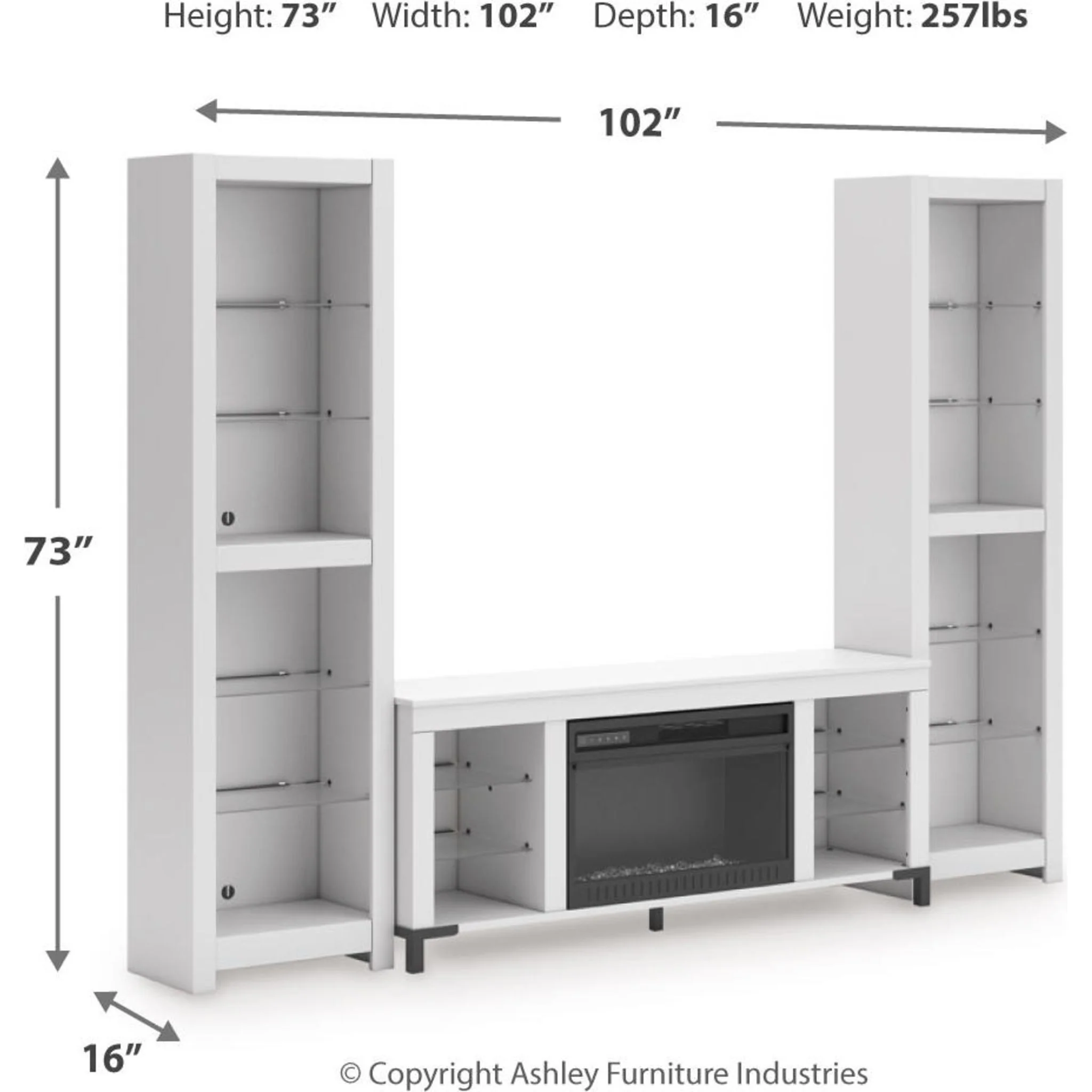 Brollevi 3 Piece Entertainment Unit - White - Image 3