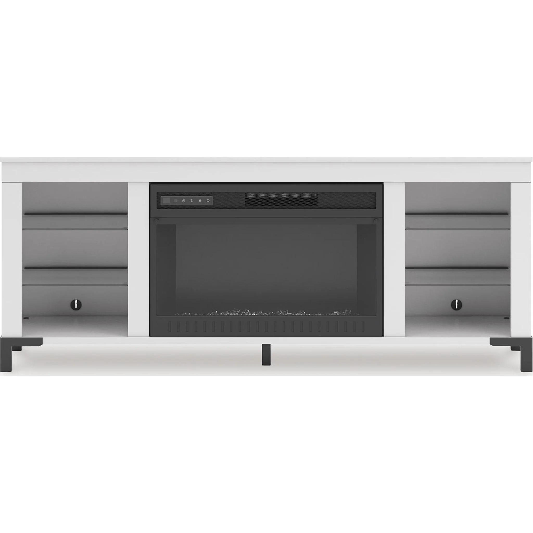Brollevi TV Stand with Fireplace - White - Image 13