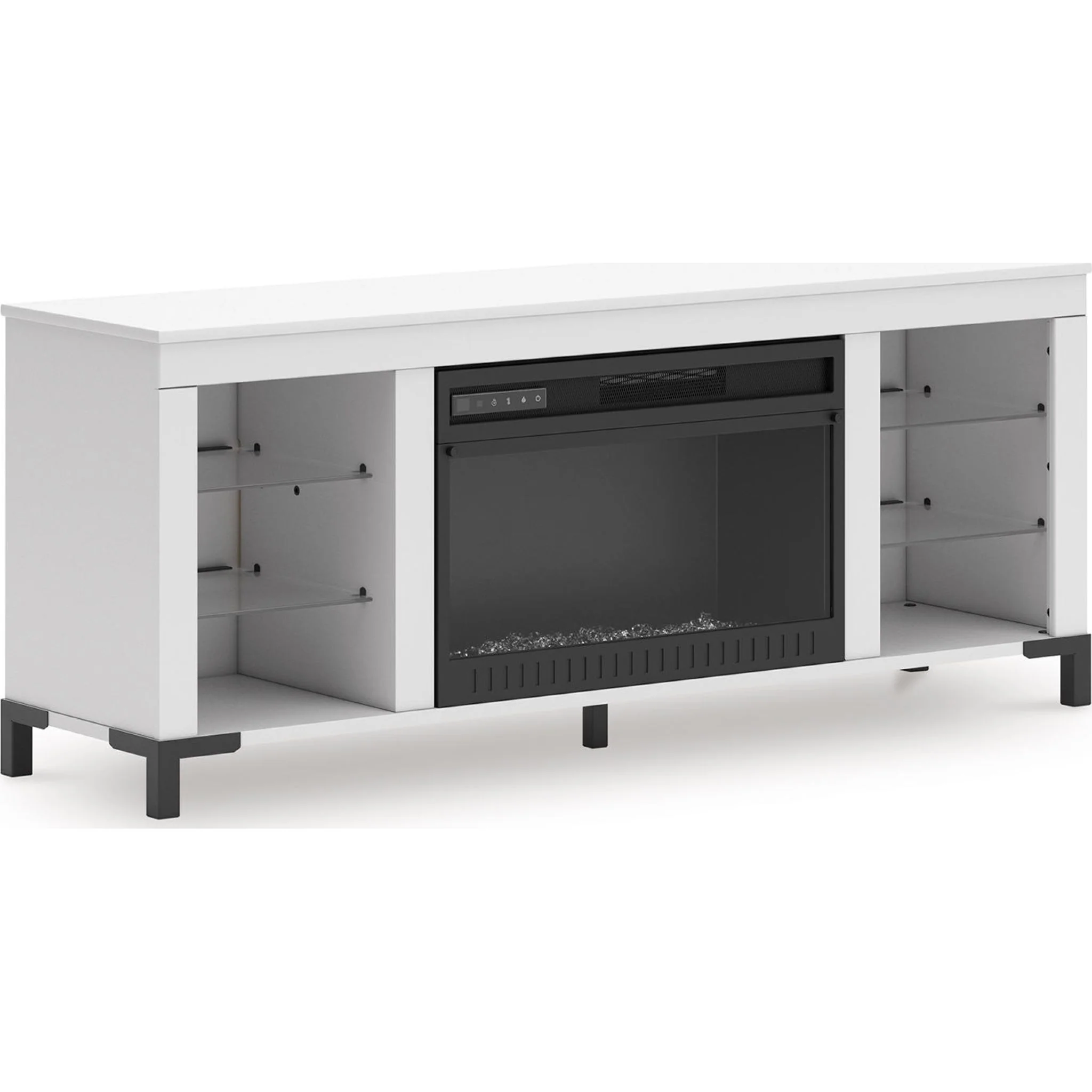 Brollevi TV Stand with Fireplace - White - Image 14