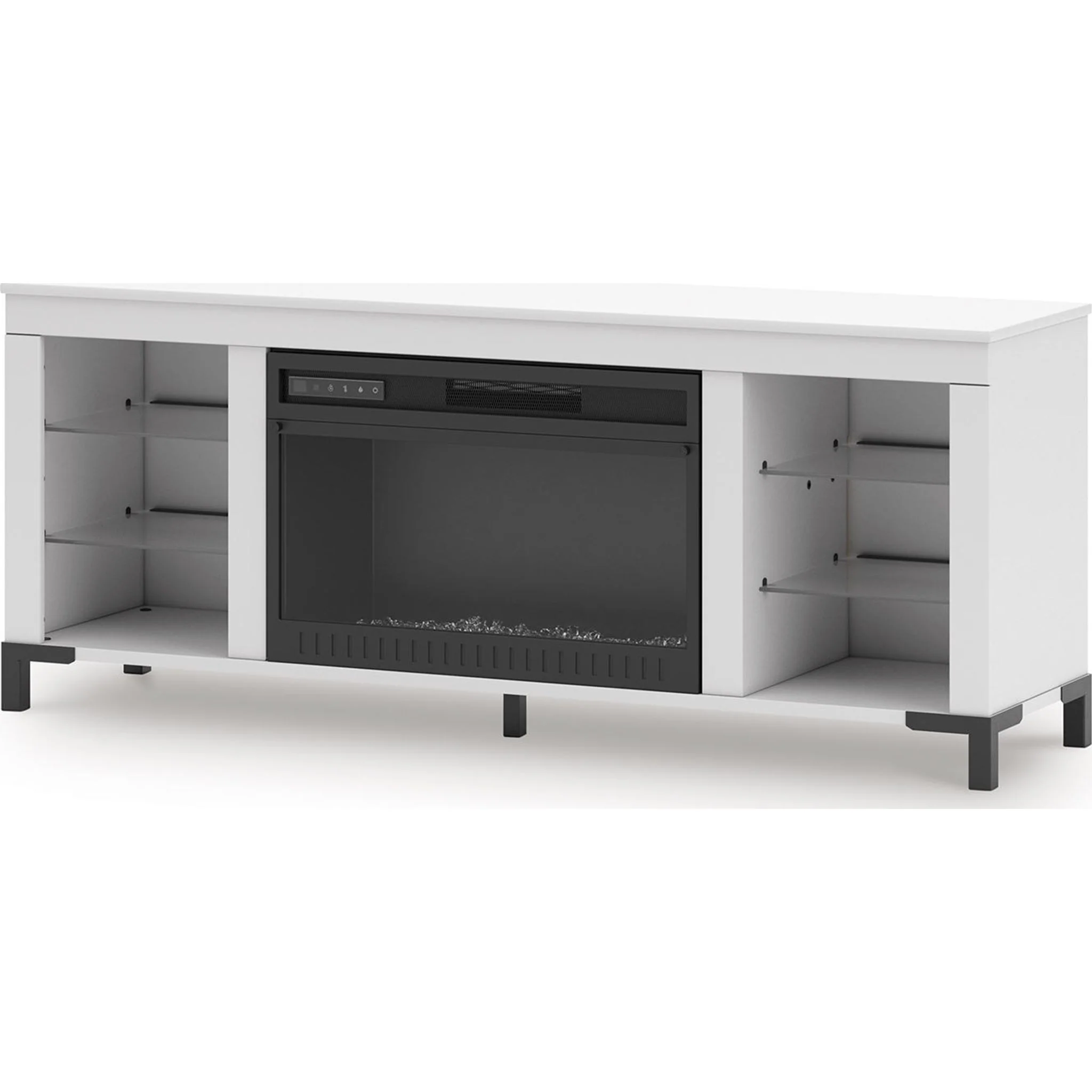 Brollevi TV Stand with Fireplace - White - Image 7