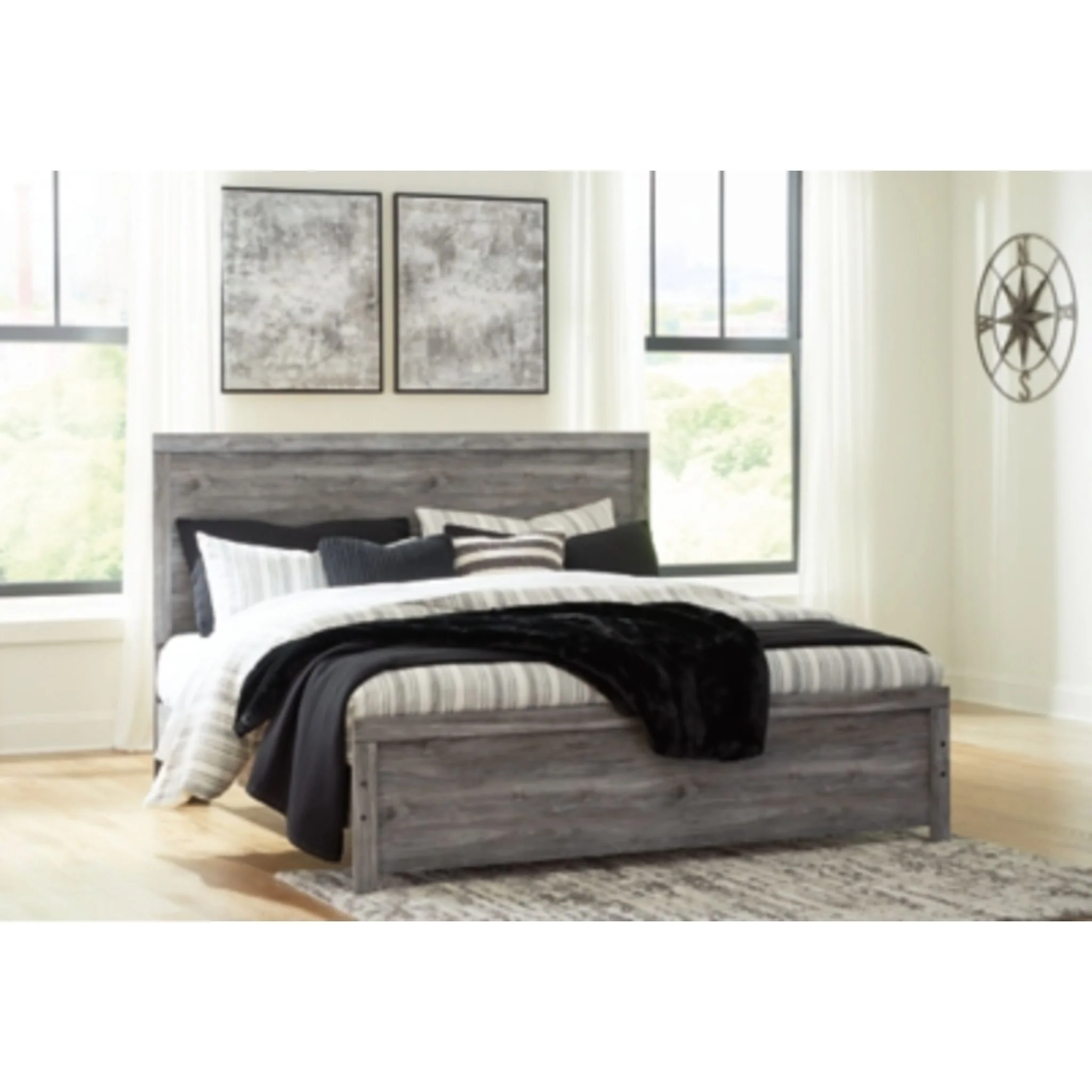 Bronyan King Panel Bed - Dark Gray - Image 2
