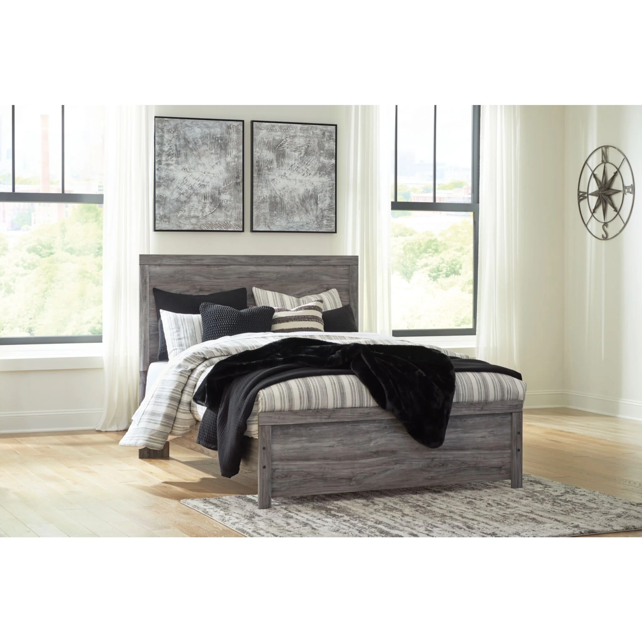 Bronyan Queen Panel Bed - Dark Gray - Image 2