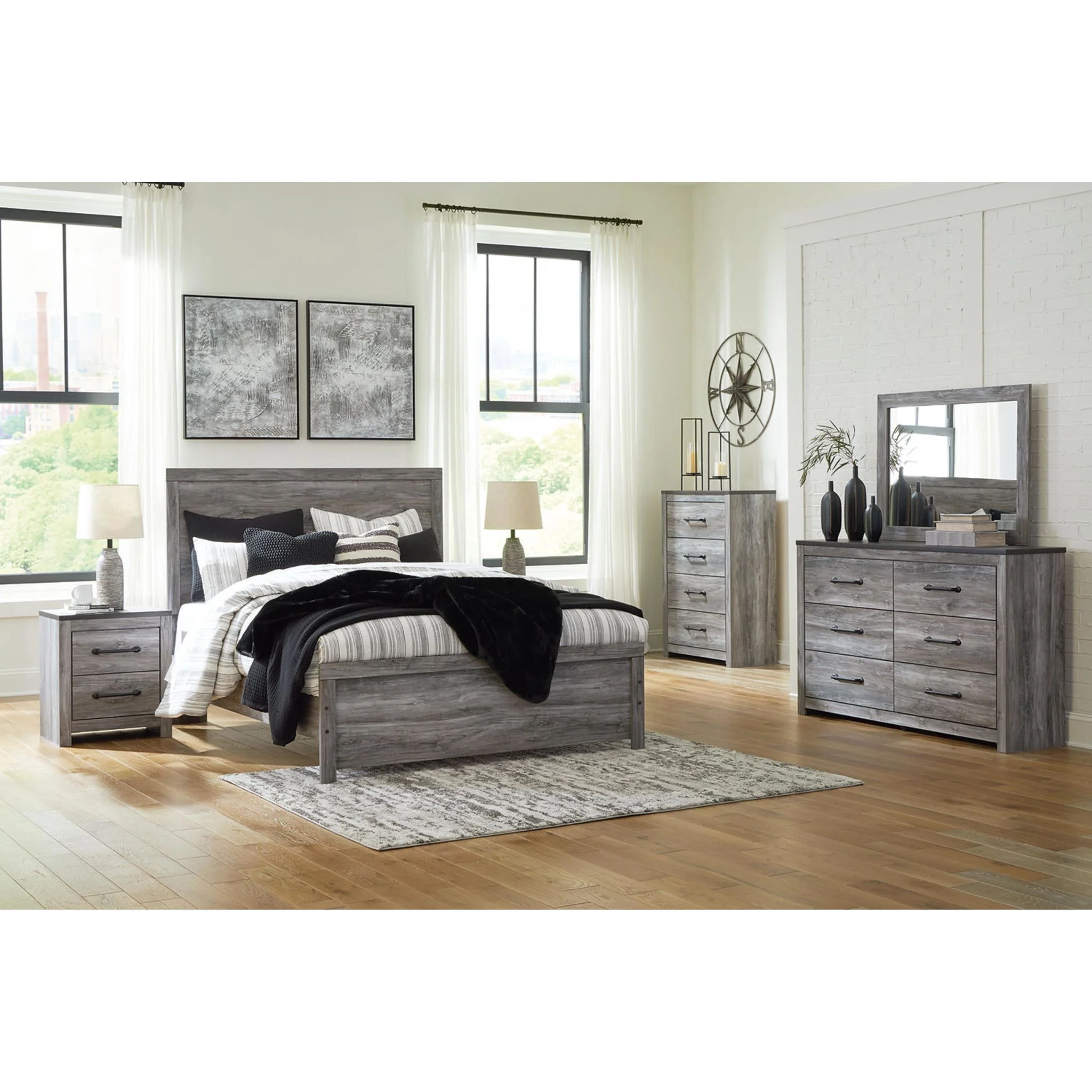 Bronyan Queen Panel Bed - Dark Gray - Image 8