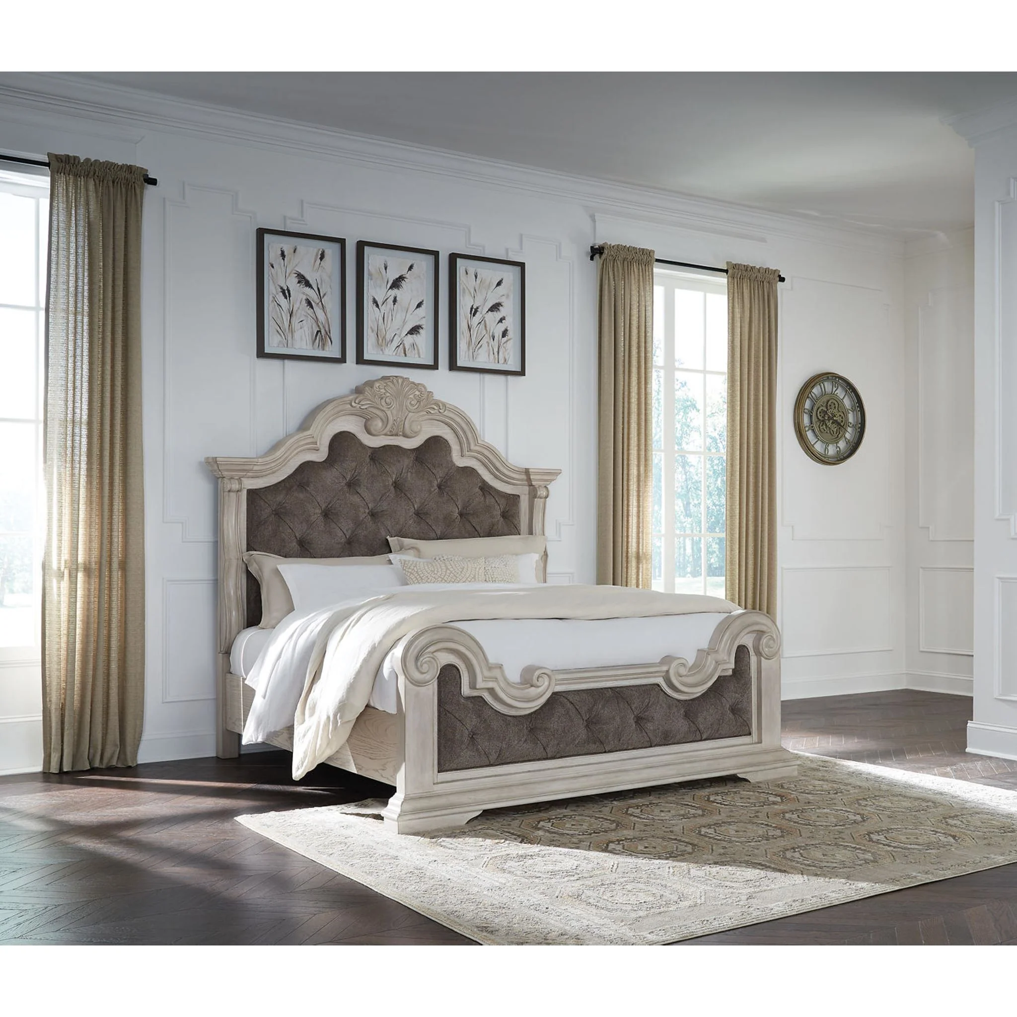 Bruchandi 6 Piece King Panel Bedroom - Antique White - Image 9