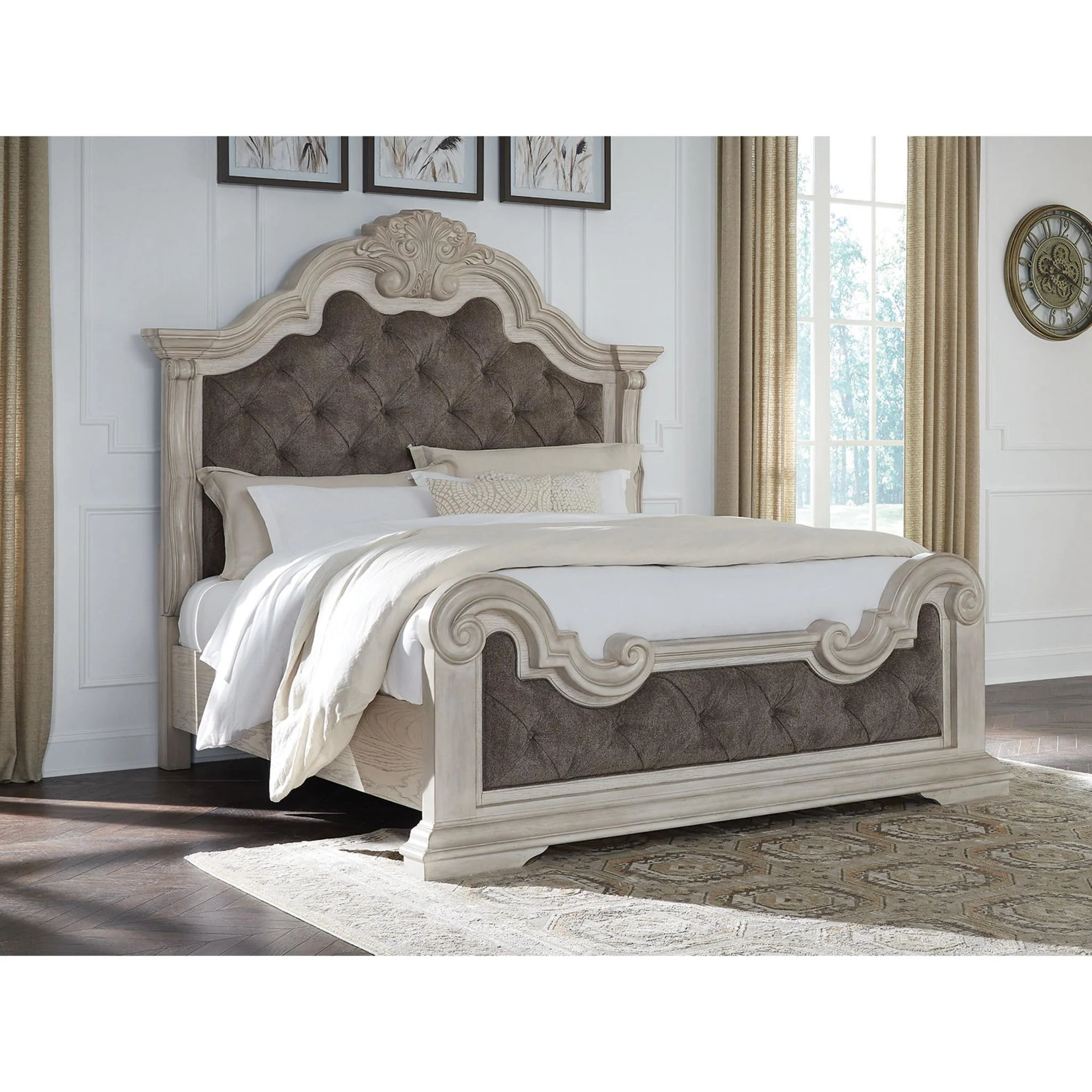 Bruchandi King Panel Bed - Antique White - Image 2