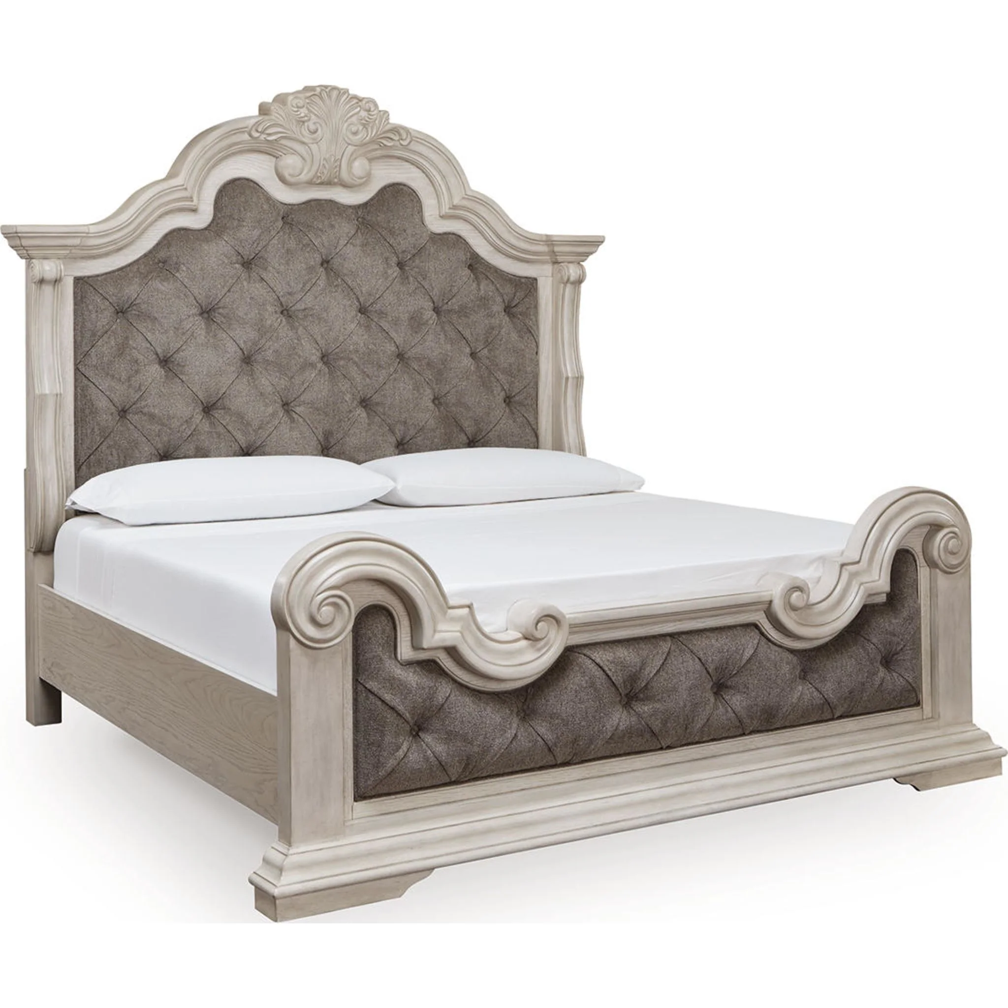 Bruchandi King Panel Bed - Antique White - Image 3