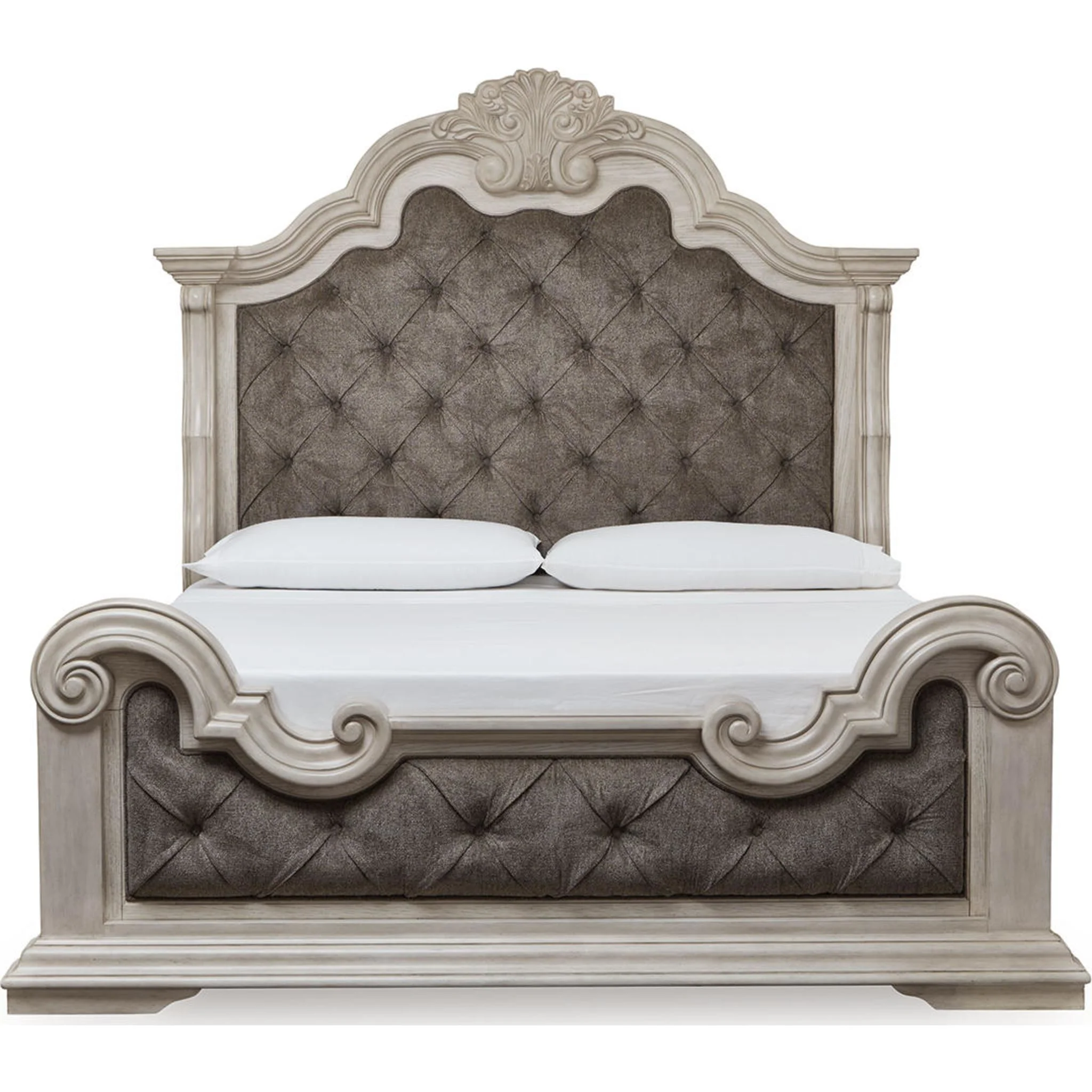 Bruchandi King Panel Bed - Antique White - Image 4