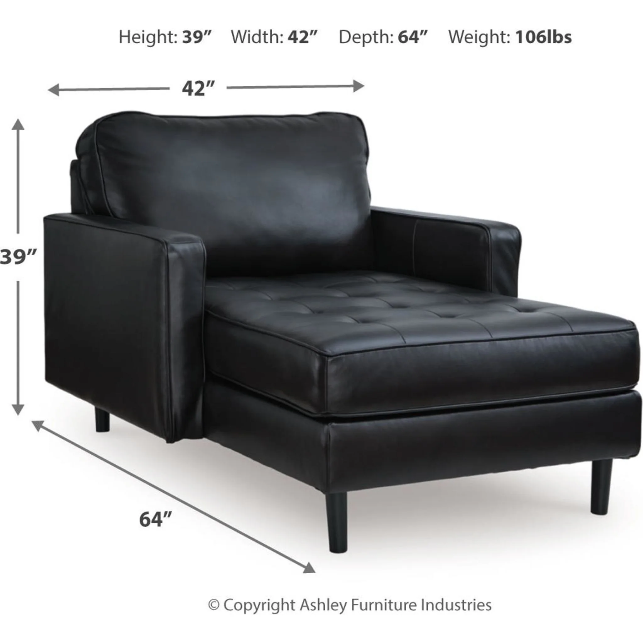 Bryceview Chaise - Onyx - Image 3