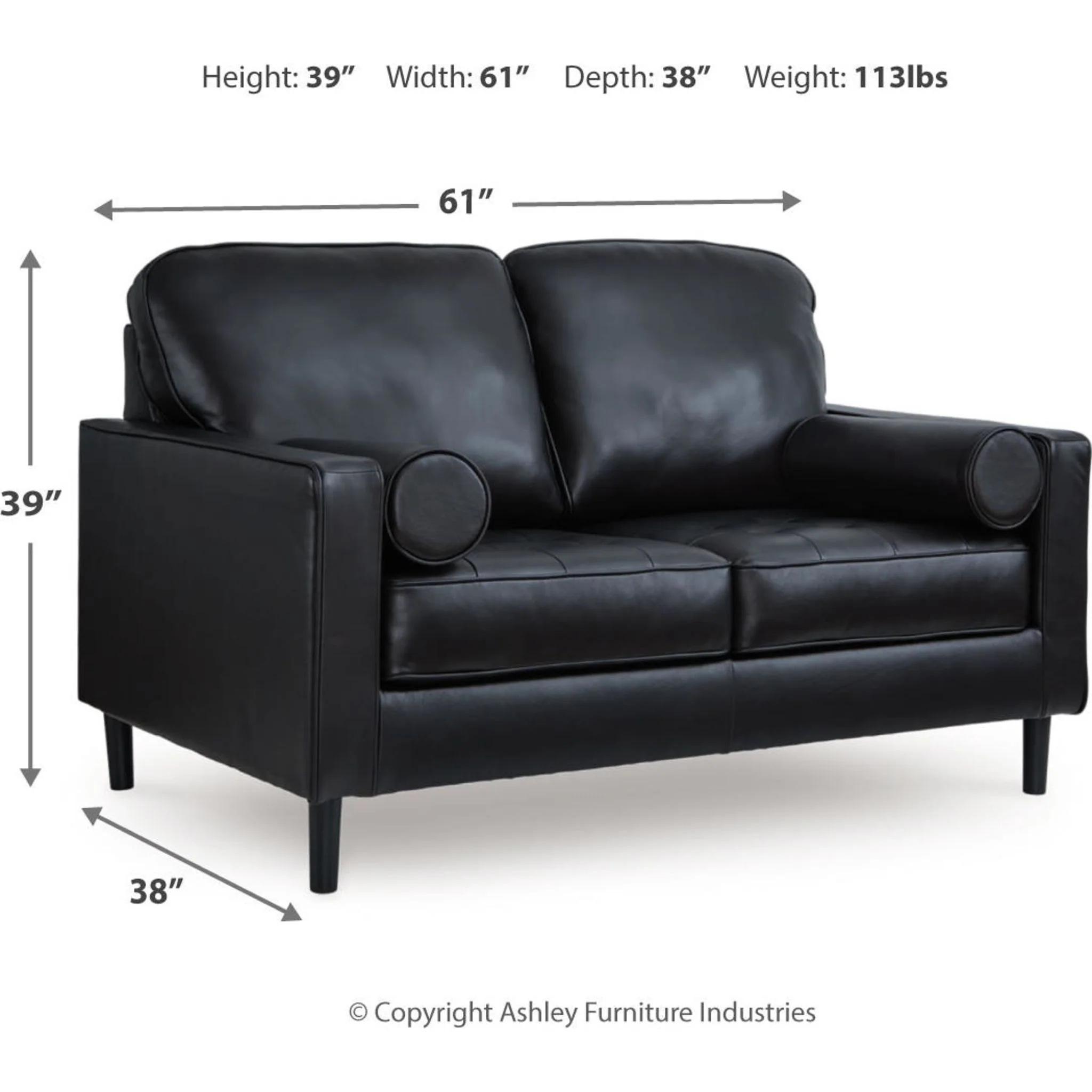 Bryceview Loveseat - Onyx - Image 3