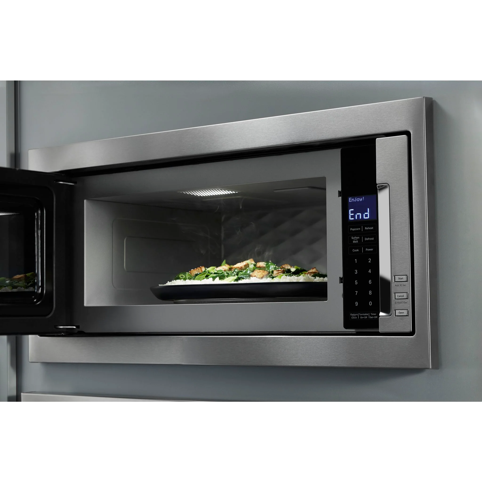 KitchenAid 900 Watt Built-In Low Profile Microwave with Slim Trim Kit -Stainless Steel (YKMBT5011KS) - Image 5