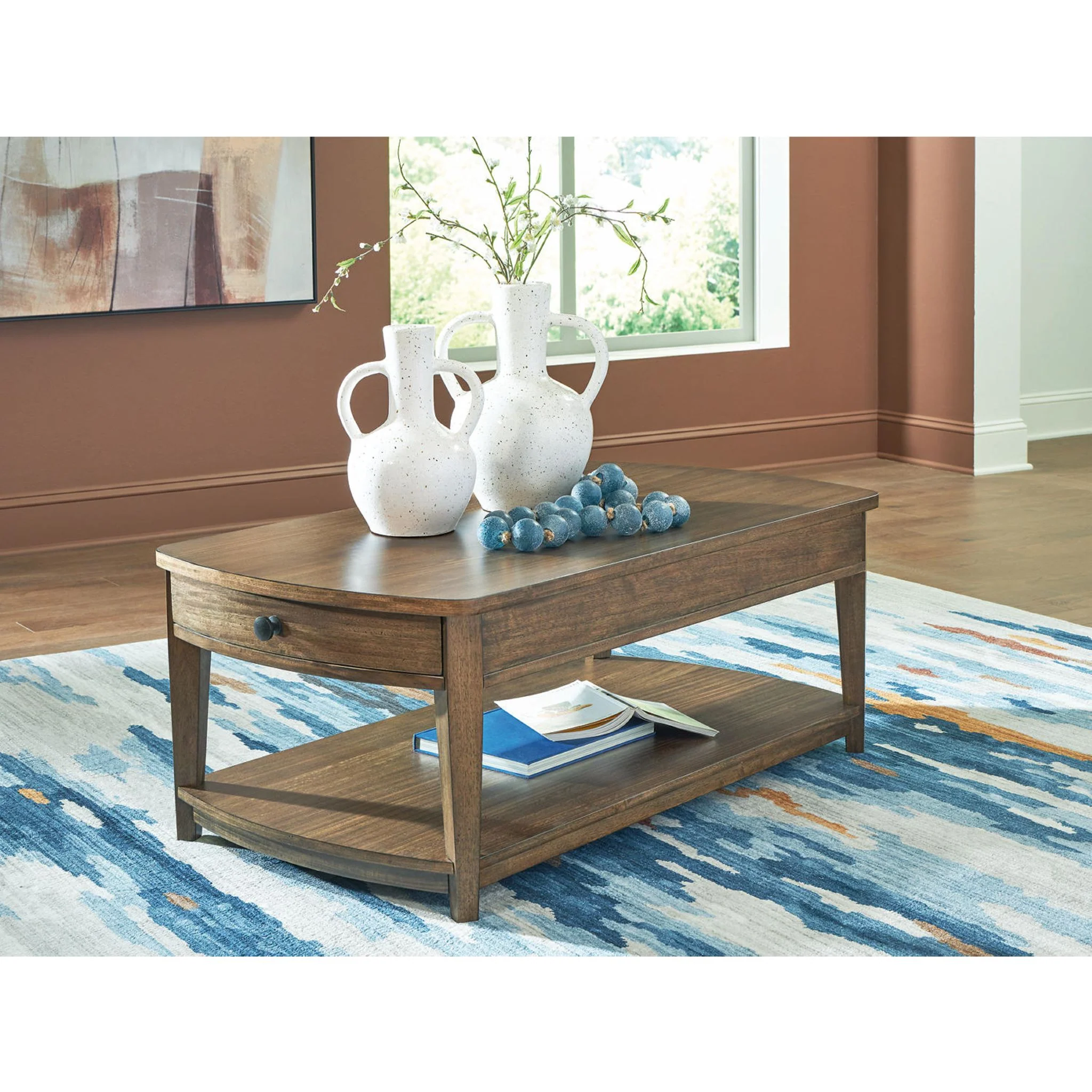 Burkbyer Coffee Table - Brown - Image 5
