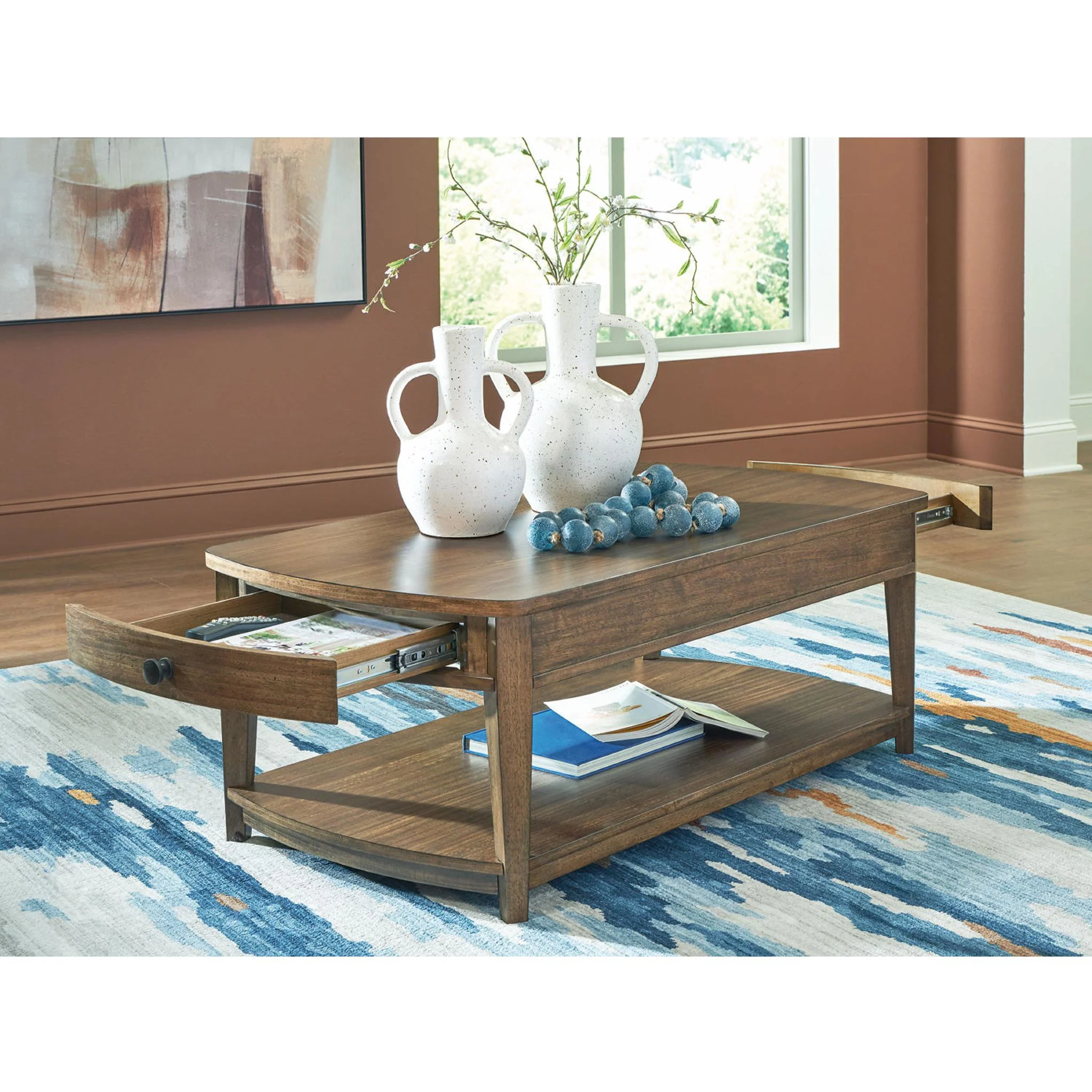 Burkbyer Coffee Table - Brown - Image 8