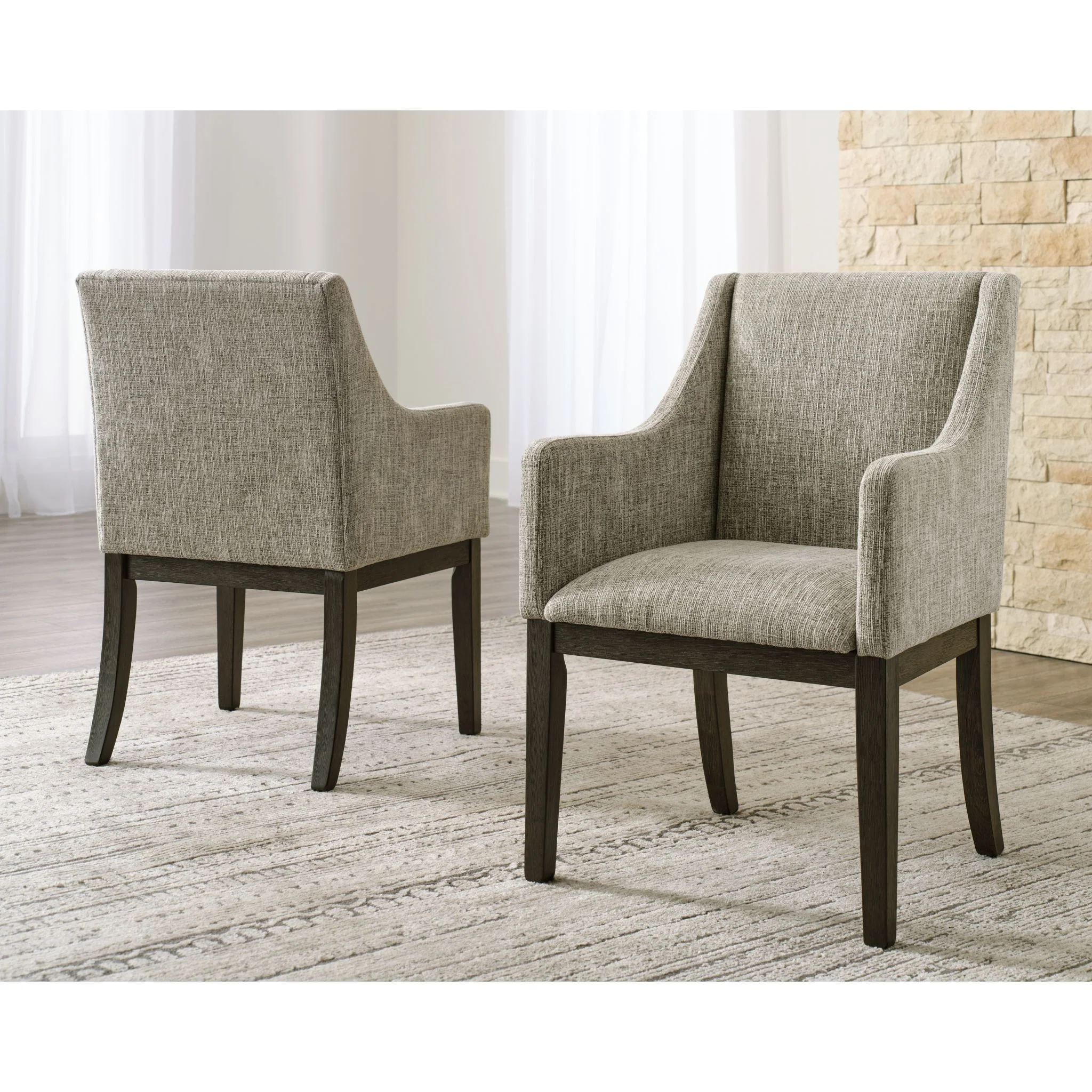 Burkhaus Arm Chair - Beige/Dark Brown - (D984-01A) - Image 2