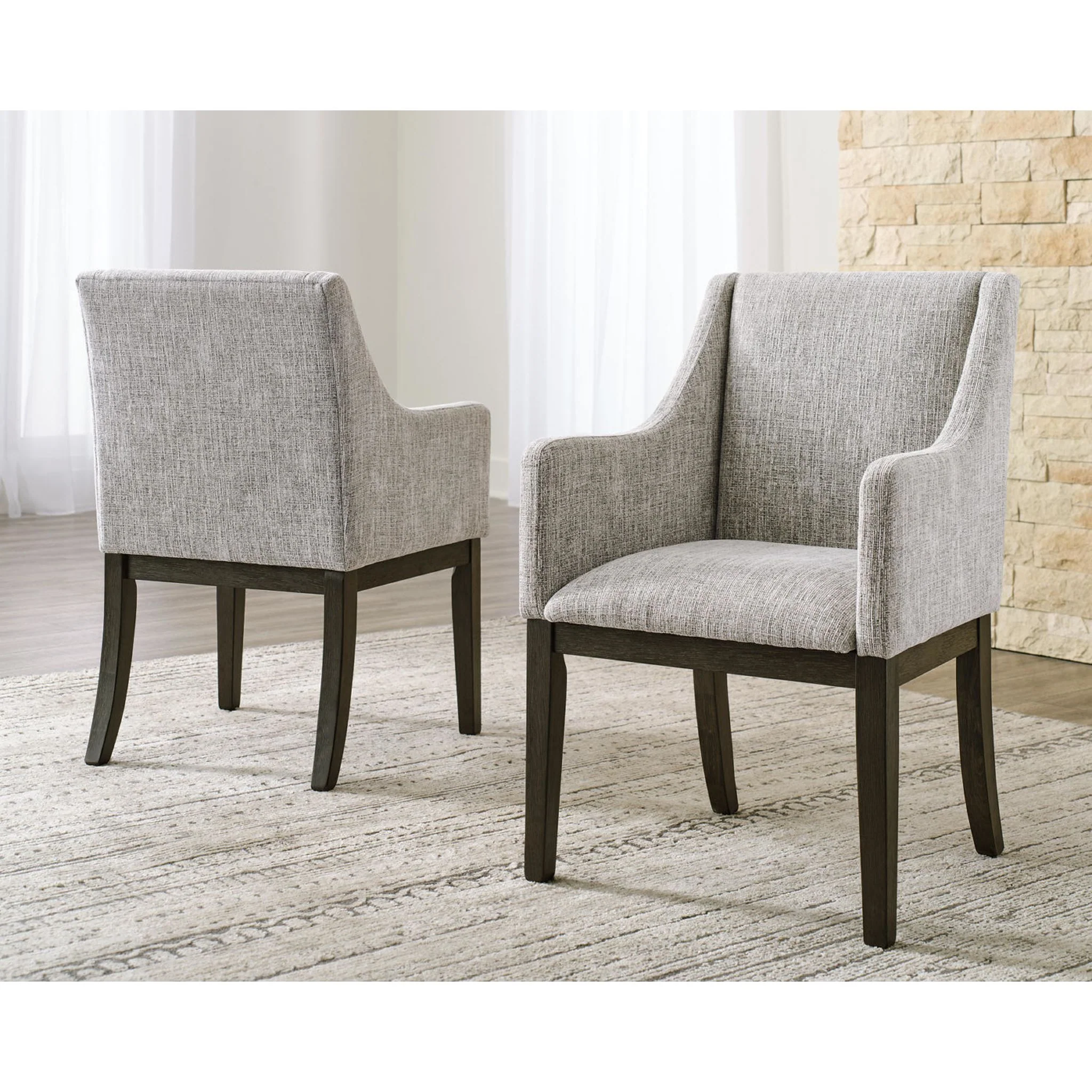 Burkhaus Arm Chair - Beige/Dark Brown - (D984-01A) - Image 9