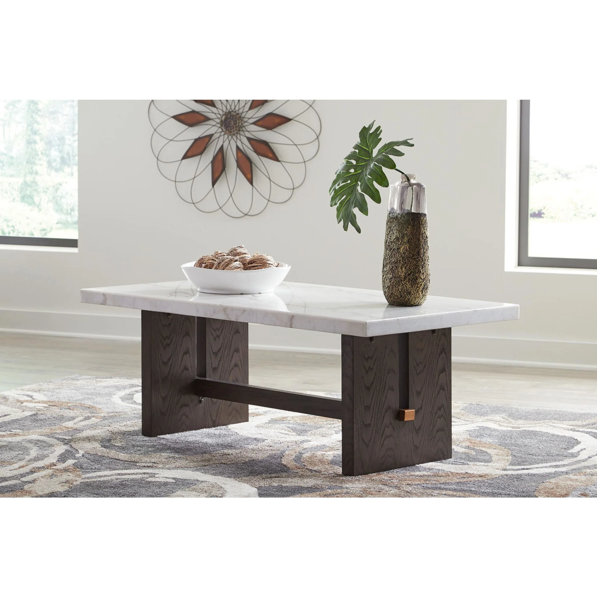 Burkhaus Coffee Table - White/Dark Brown - Image 2