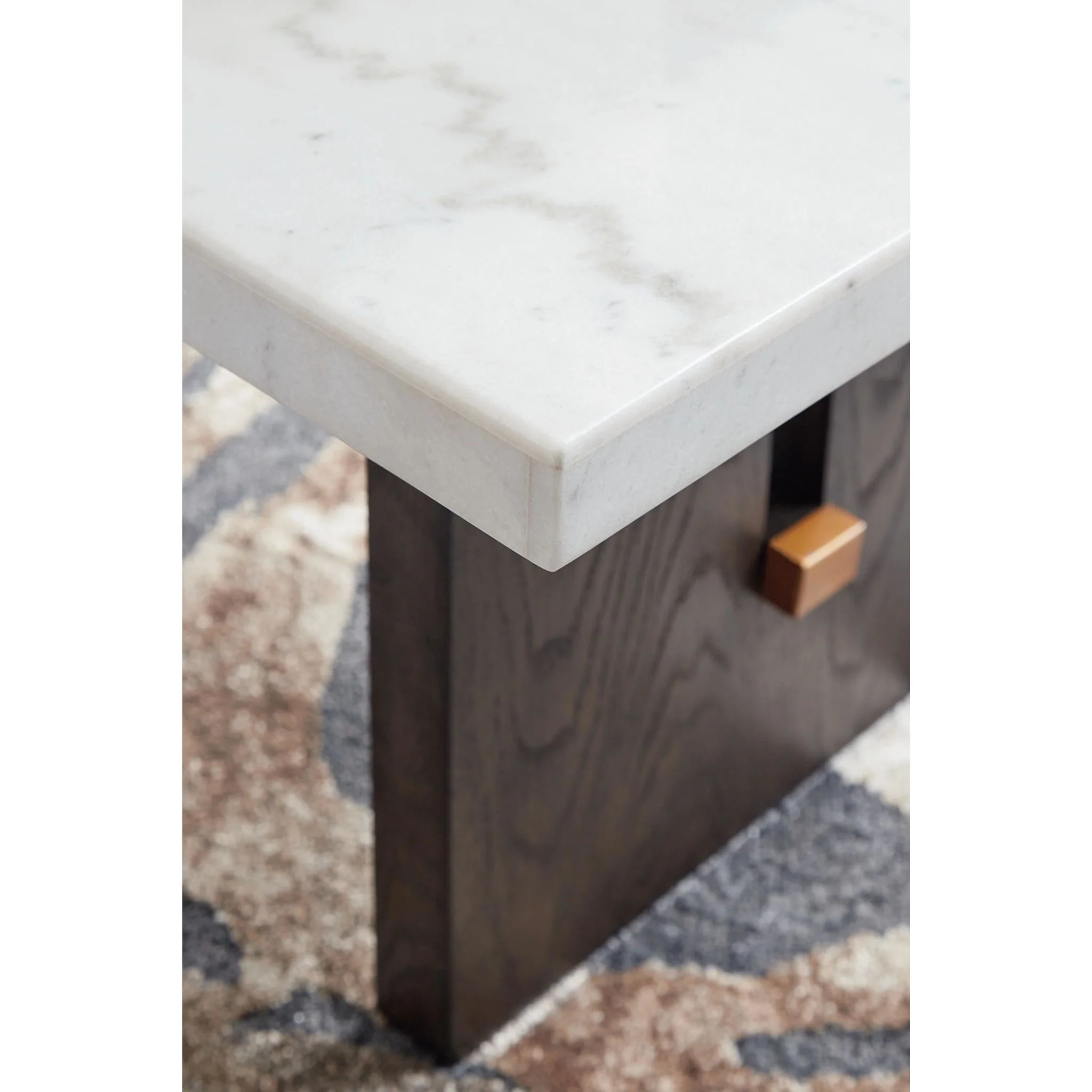 Burkhaus Coffee Table - White/Dark Brown - Image 4