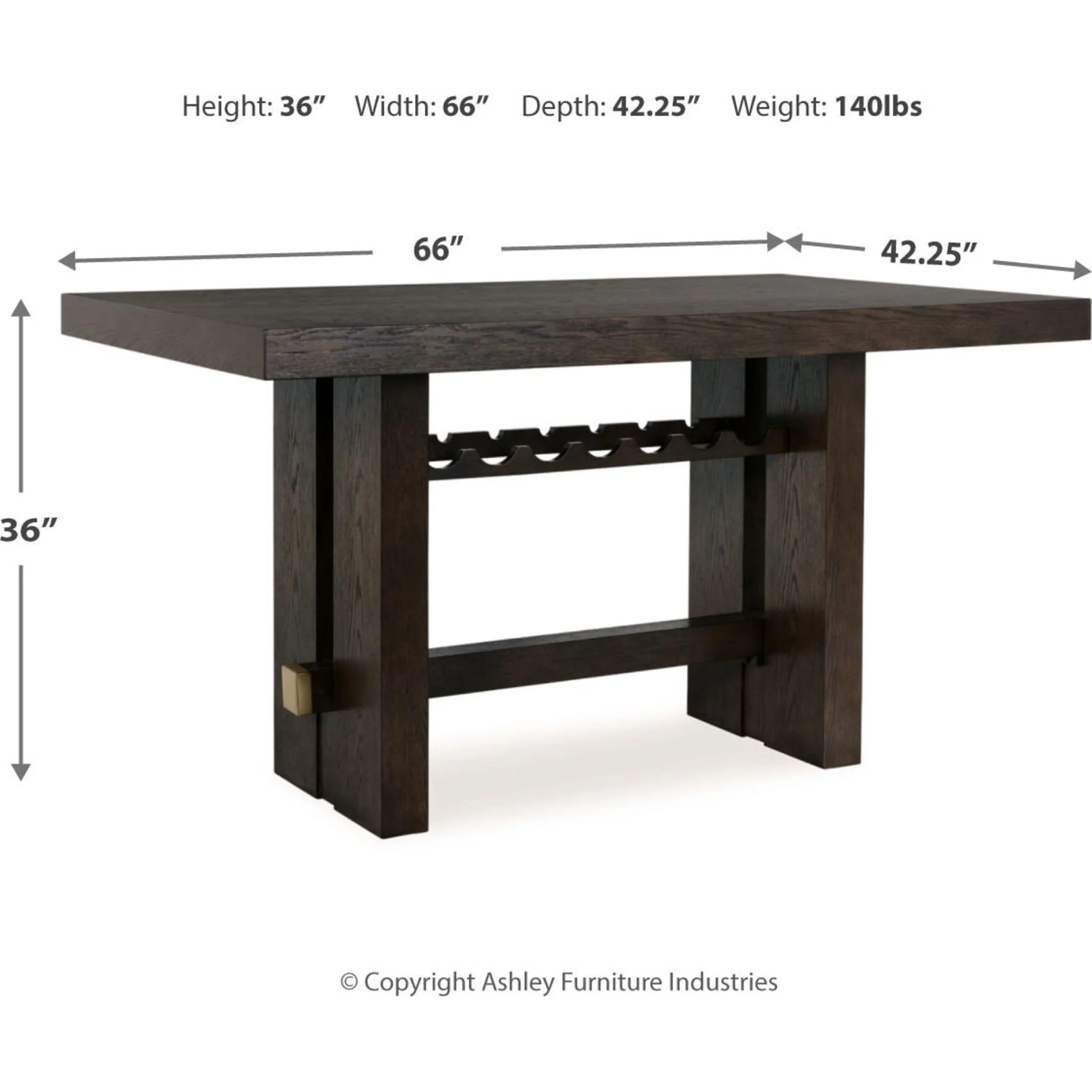 Burkhaus Counter Height Table - Dark Brown - (D984-32) - Image 5