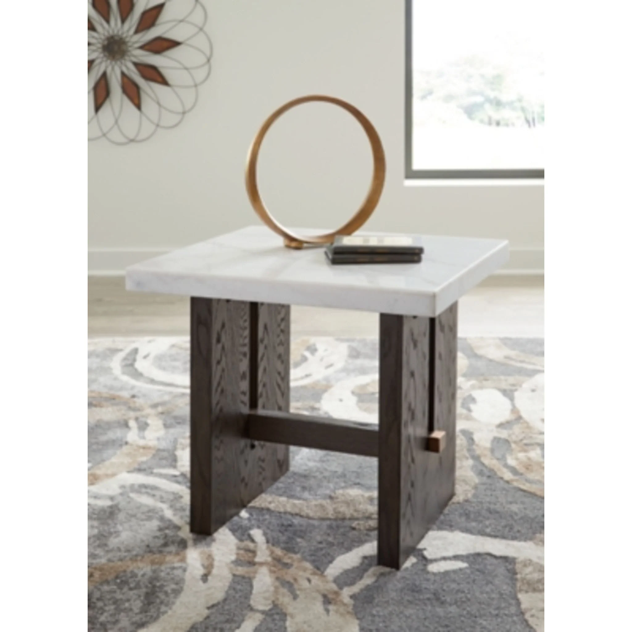 Burkhaus End Table - White/Dark Brown - Image 2