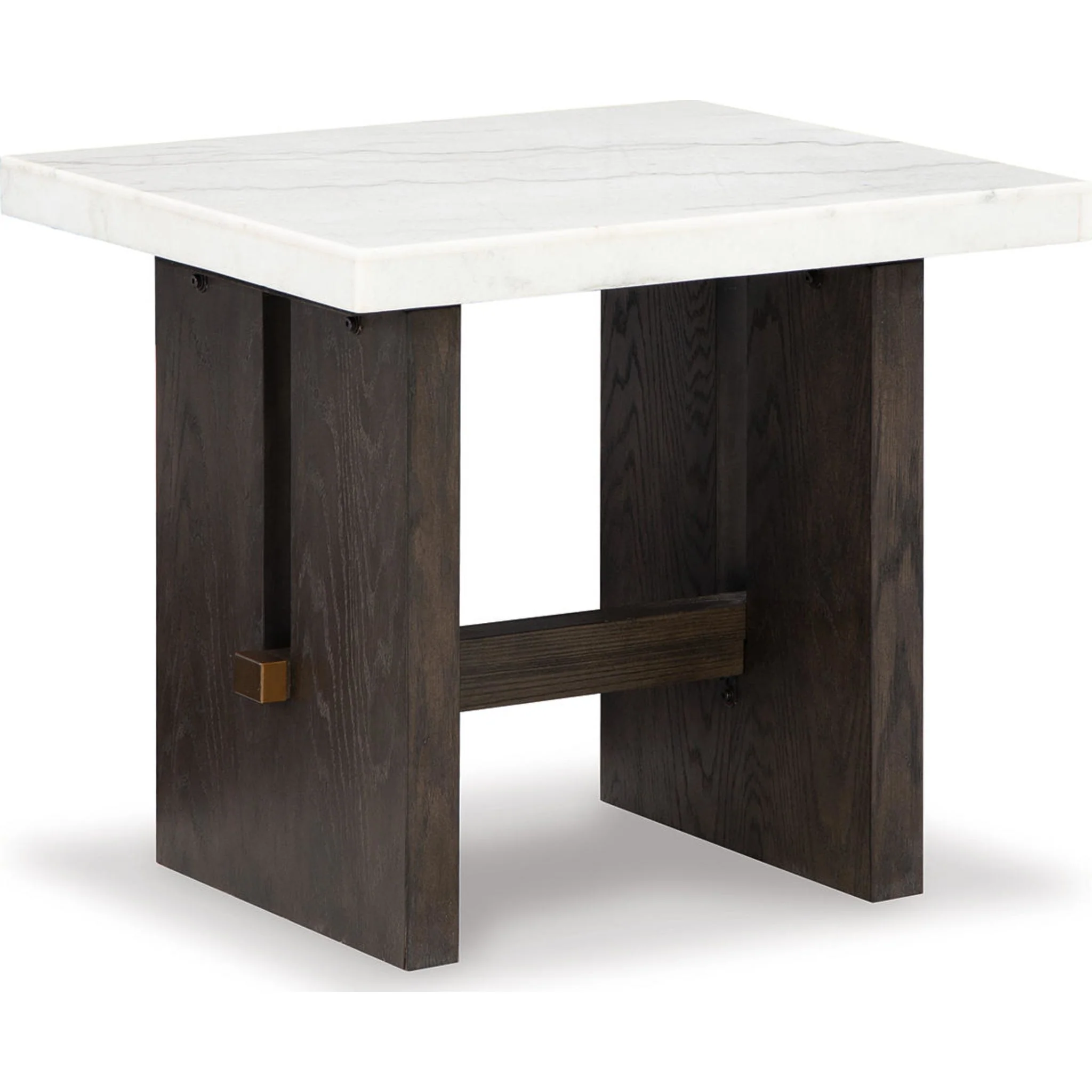 Burkhaus End Table - White/Dark Brown - Image 3