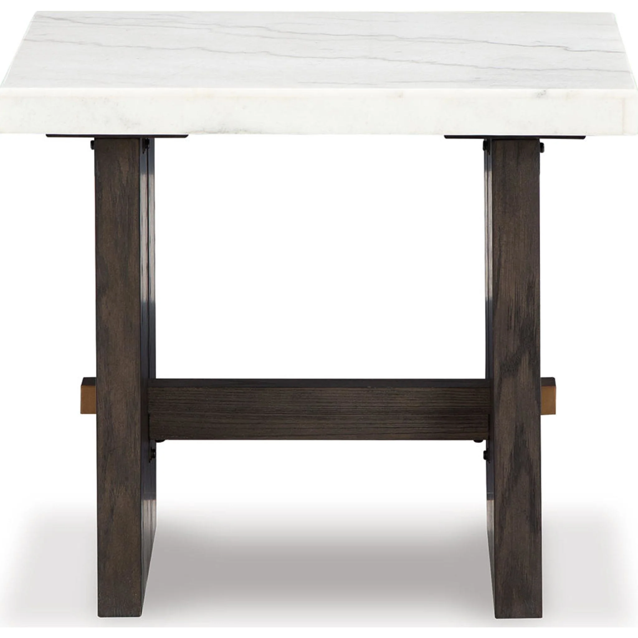 Burkhaus End Table - White/Dark Brown - Image 7