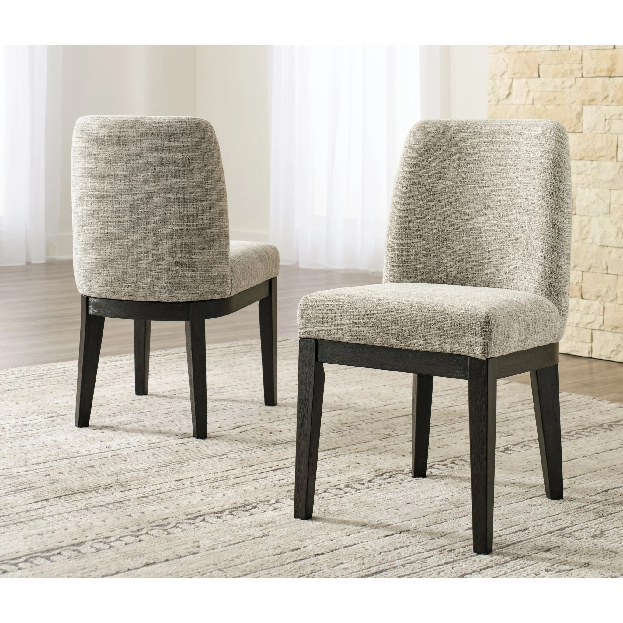 Burkhaus Side Chair - Beige/Dark Brown - (D984-01) - Image 2