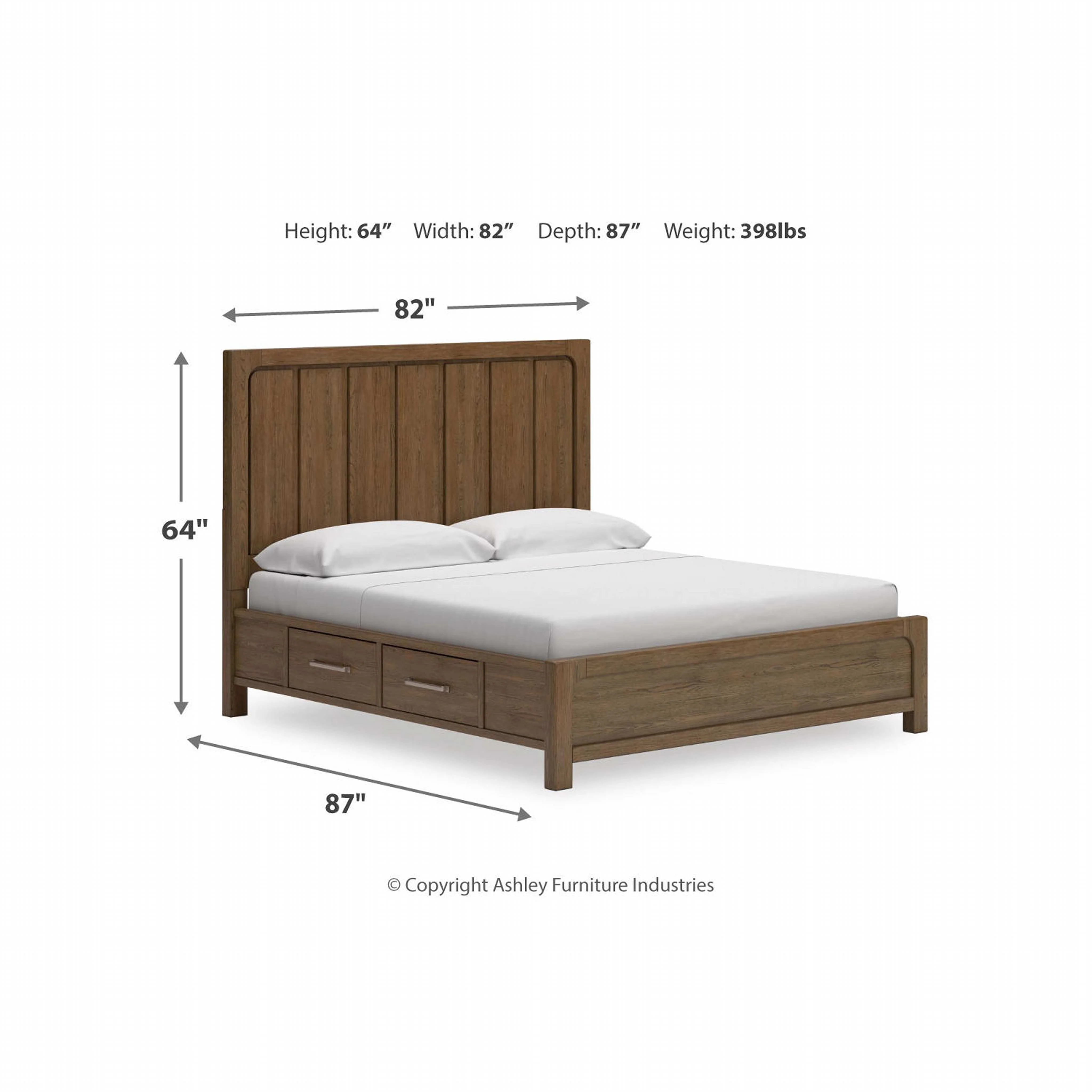 Cabalynn 6 Piece Storage Bedroom - Light Brown - Image 47