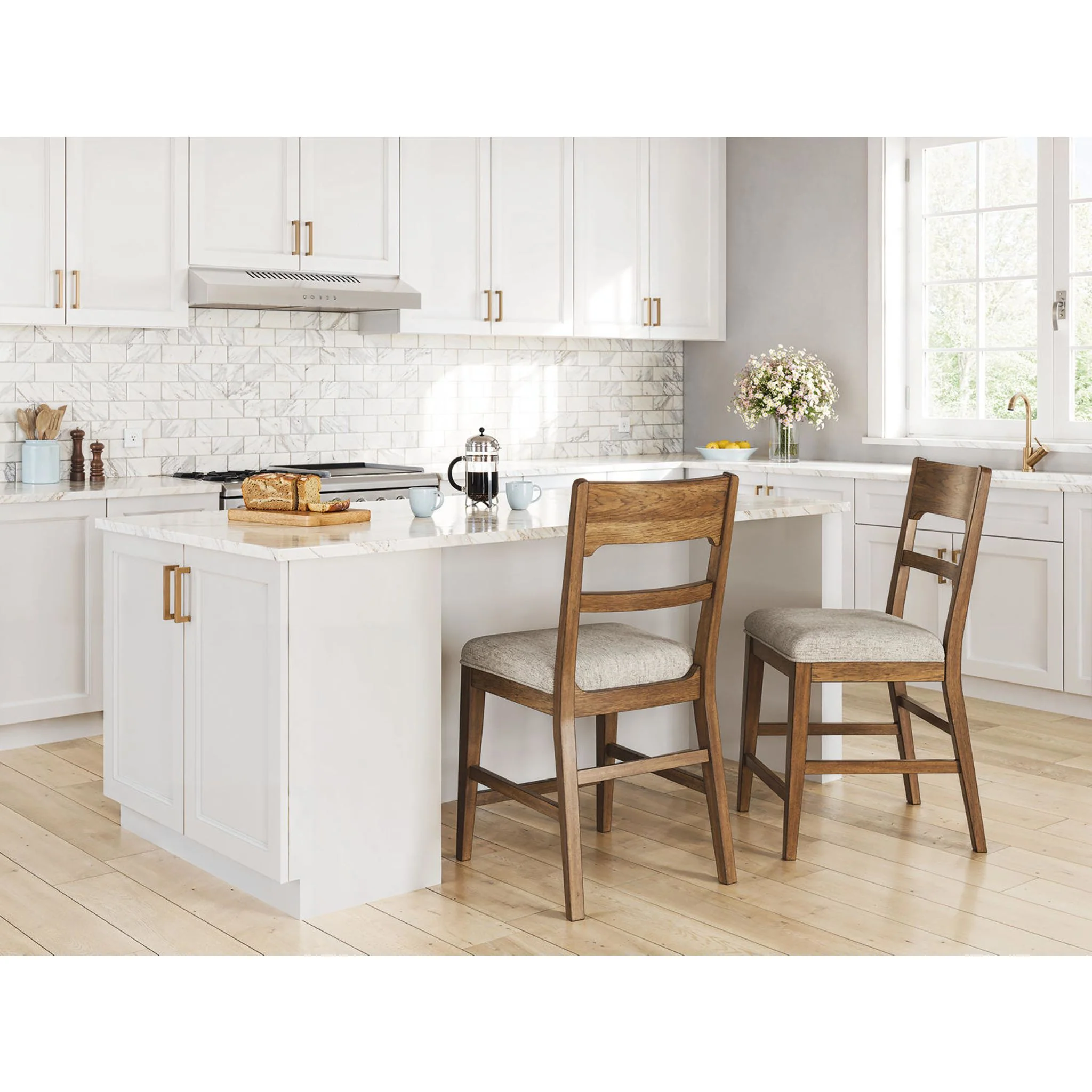 Cabalynn Counter Height Stool - Oatmeal/Light Brown - (D974-224) - Image 2